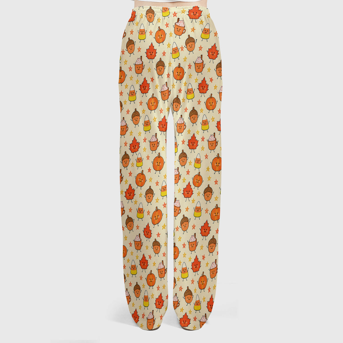 Cute Fall Pumpkin Spice Doodles Scrub Set, Scrub Pants and V Neck Top