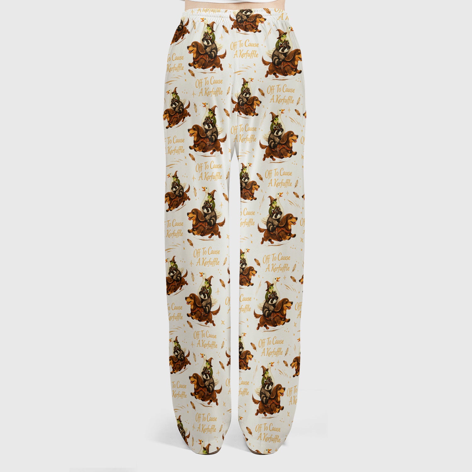 Funny Halloween Off To Cause A Kerfuffle Pattern Scrub Set, Scrub Pants and V Neck Top