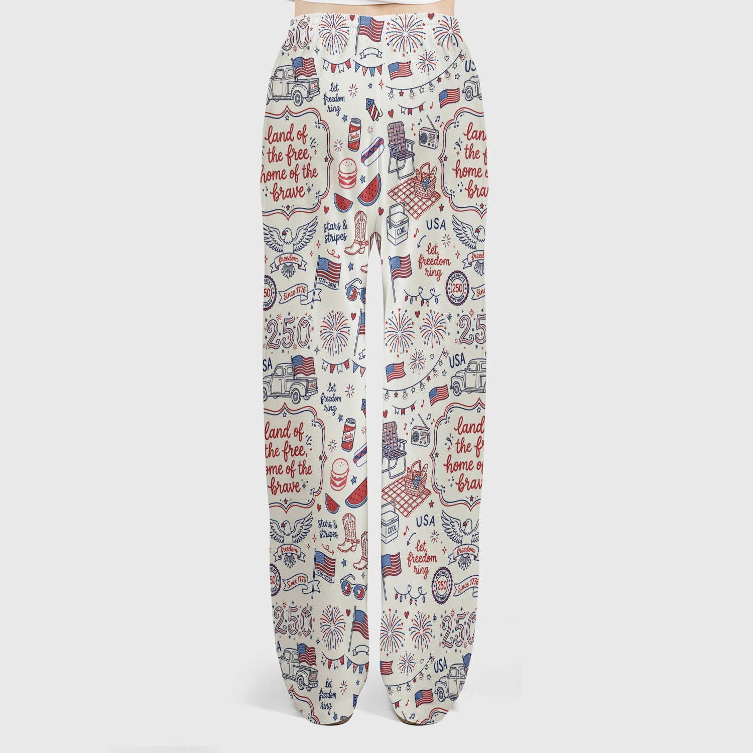 Vintage USA Freedom Print Scrub Set, Scrub Pants and V Neck Top