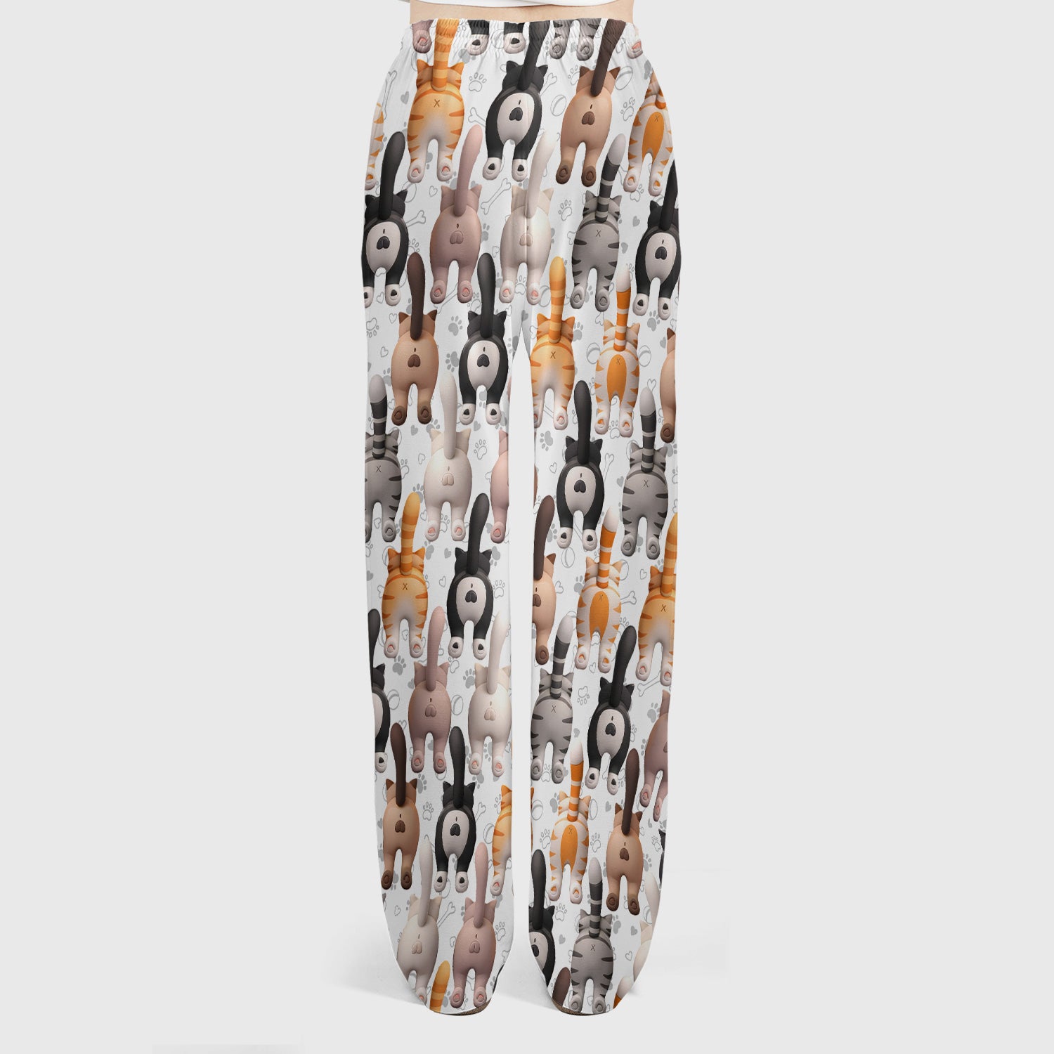 Funny Cat Butt Paw Print Pattern Scrub Set, Nurse Uniform Scrubs Set