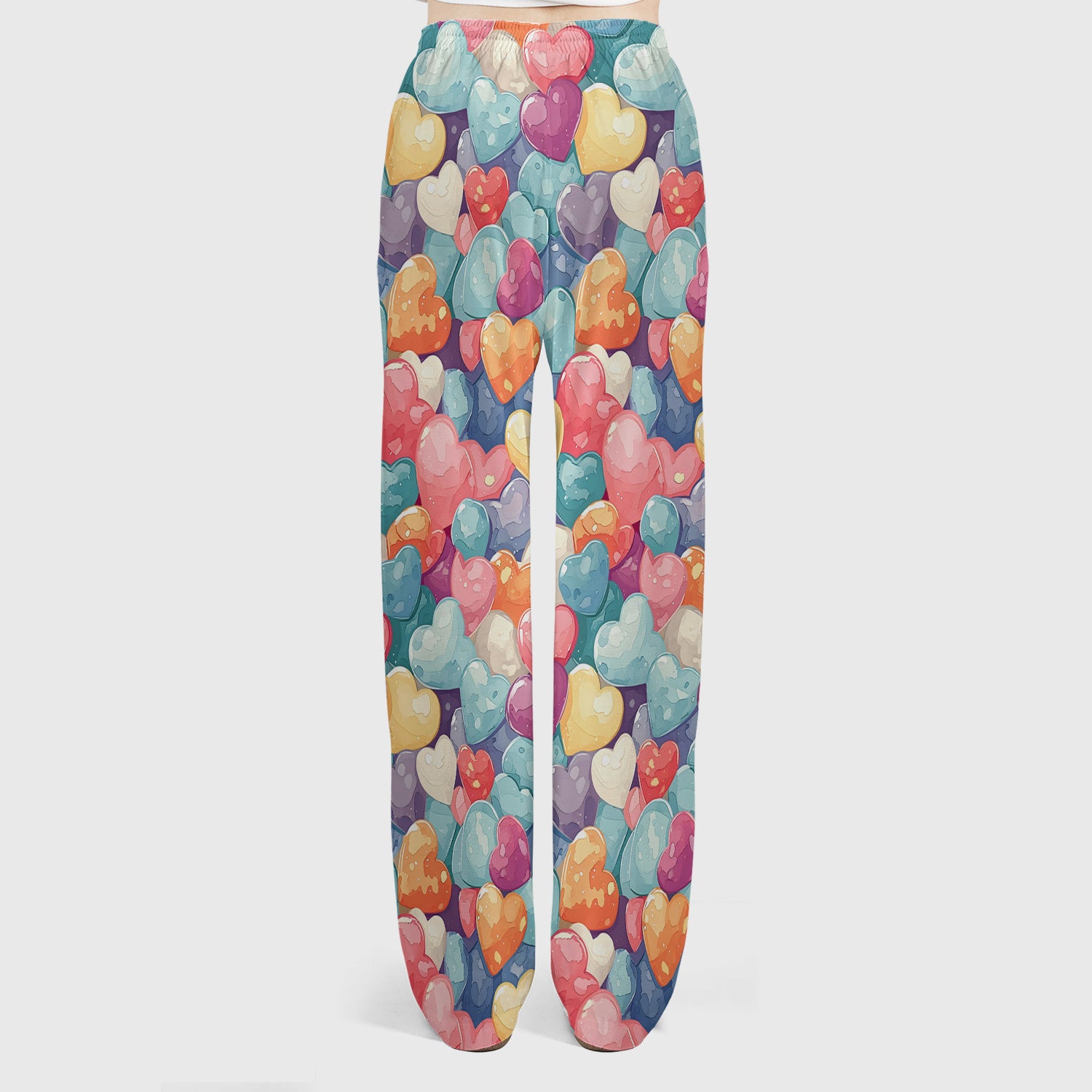 Sweet Valentine Heart Pediatric Pattern Scrub Set, Scrub Pants and V Neck Top