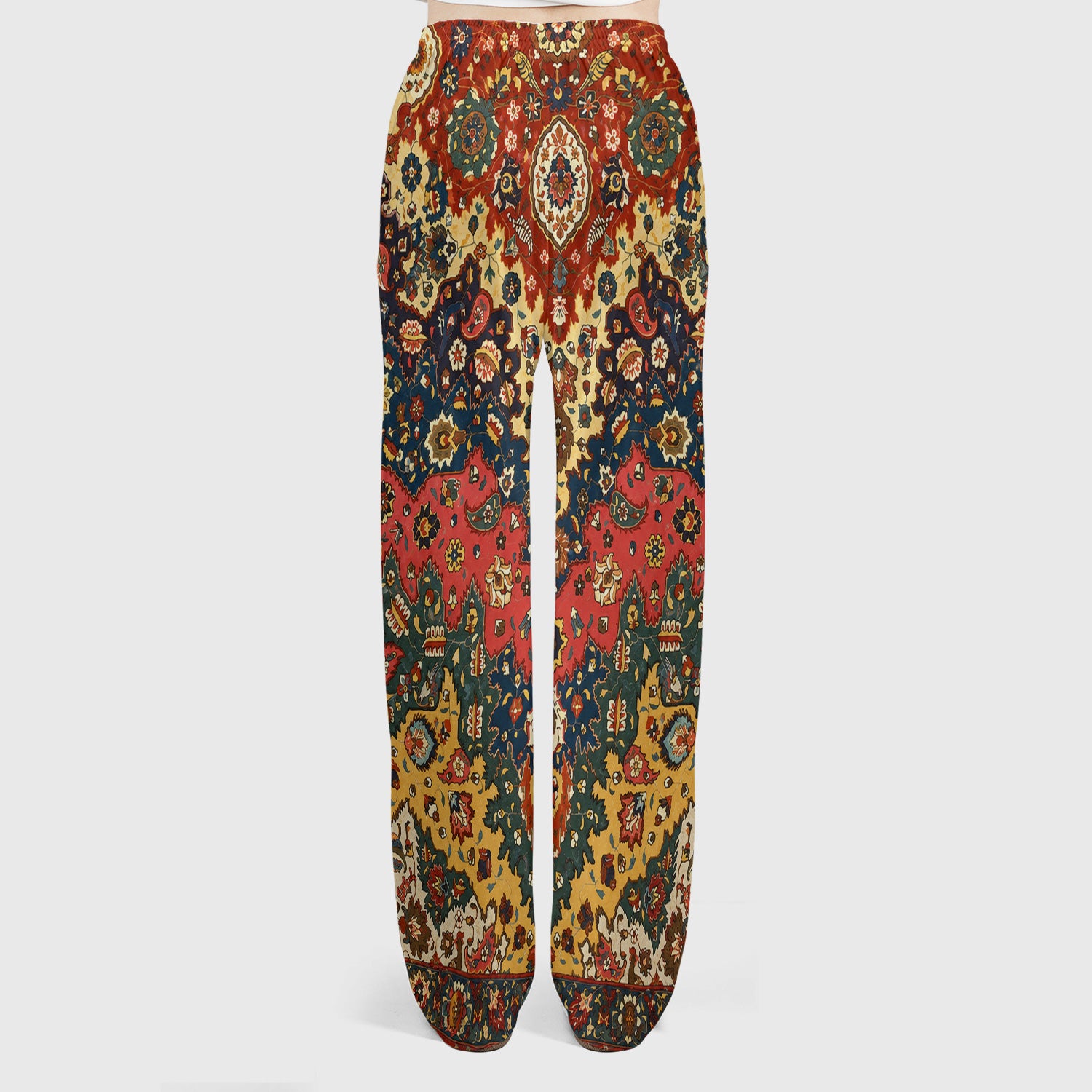 Vintage Persian Rug Floral Pattern Scrub Set, Scrub Pants and V Neck Top
