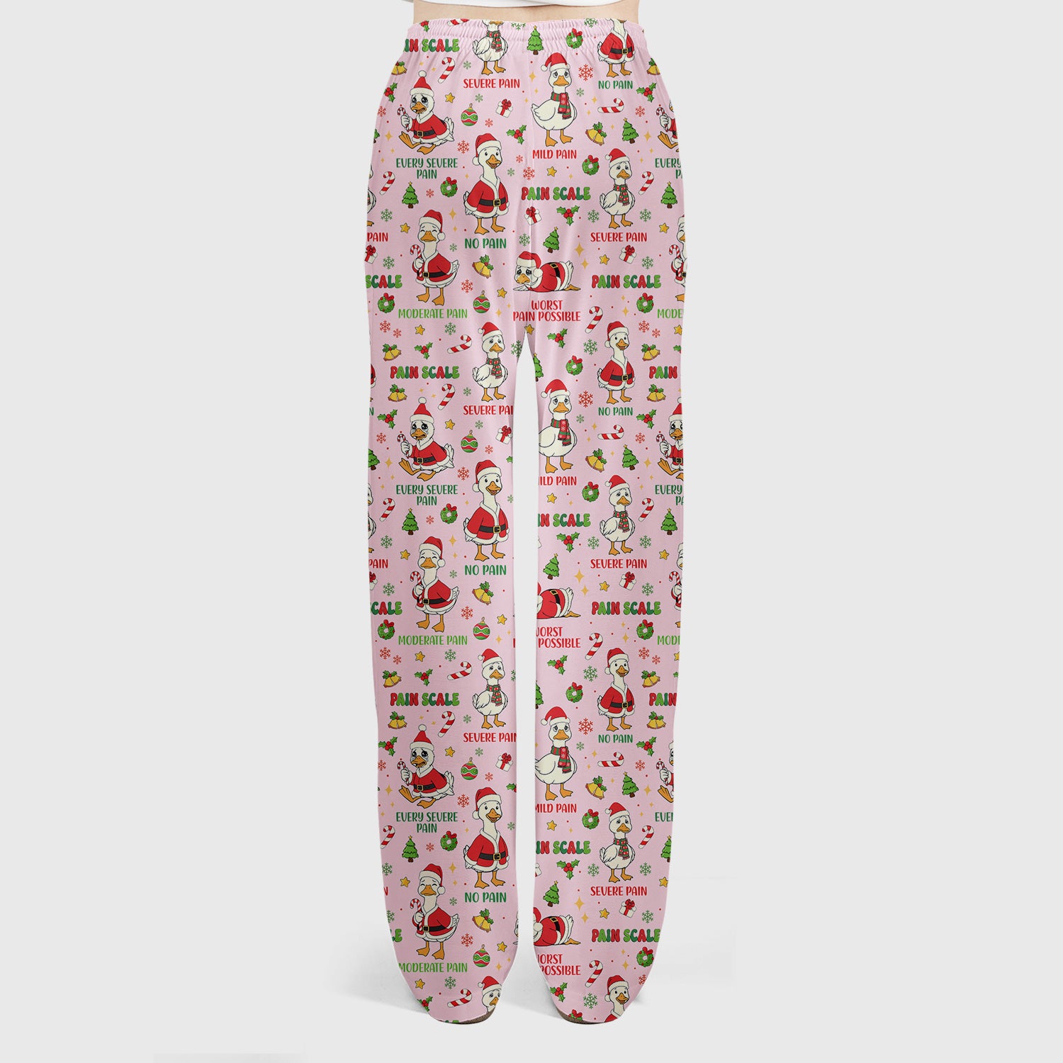 Christmas Nurse Scrub Set - Funny Goose Pain Scale Pants and V Neck Top - Cute Holiday Medical Uniform for RN LPN CNA