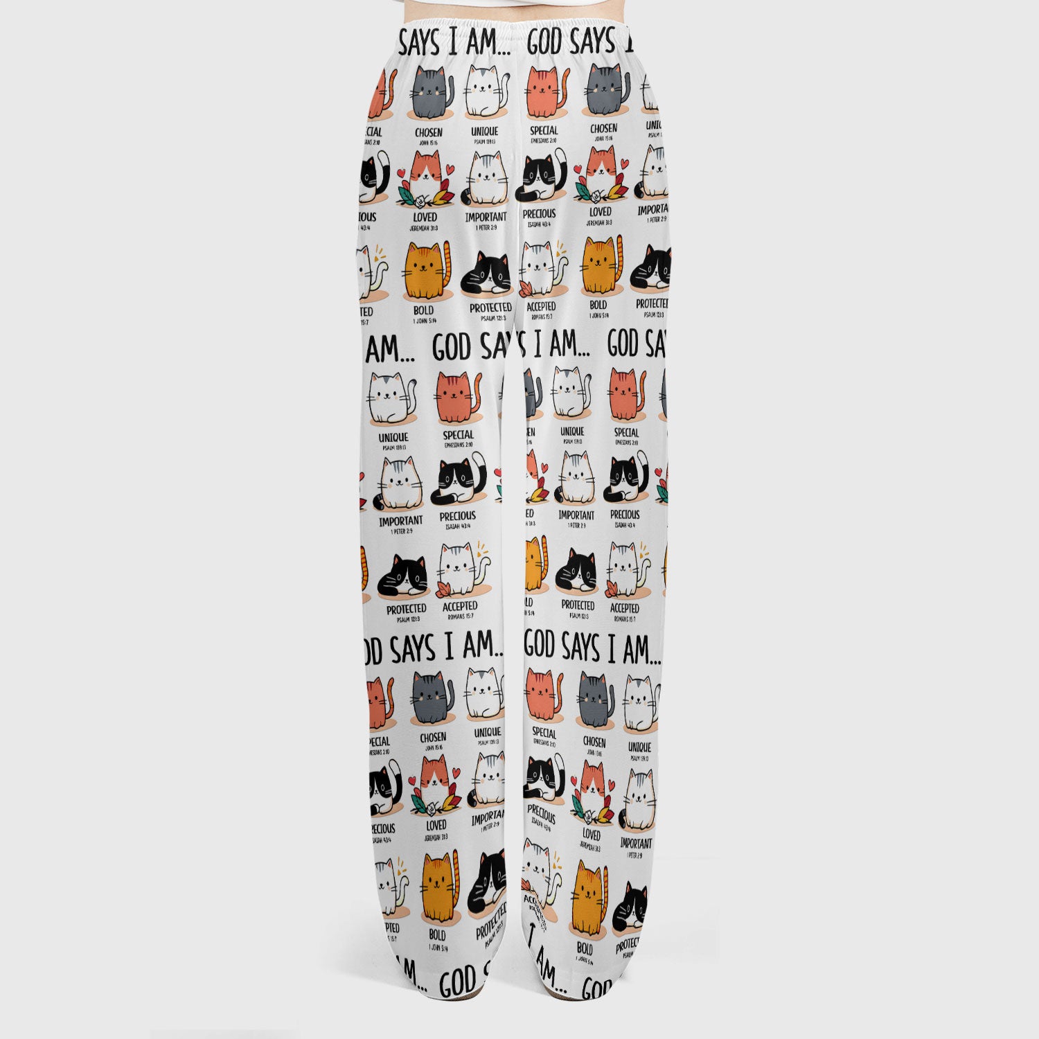 Cute Christian Cat God Says I Am Women's Scrub Set, Breathable Med Uniform