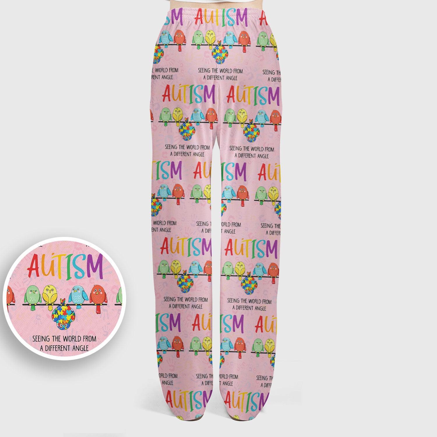 Autism Seeing The World From A Different Angle Birds Scrub Set, Breathable Med Uniform
