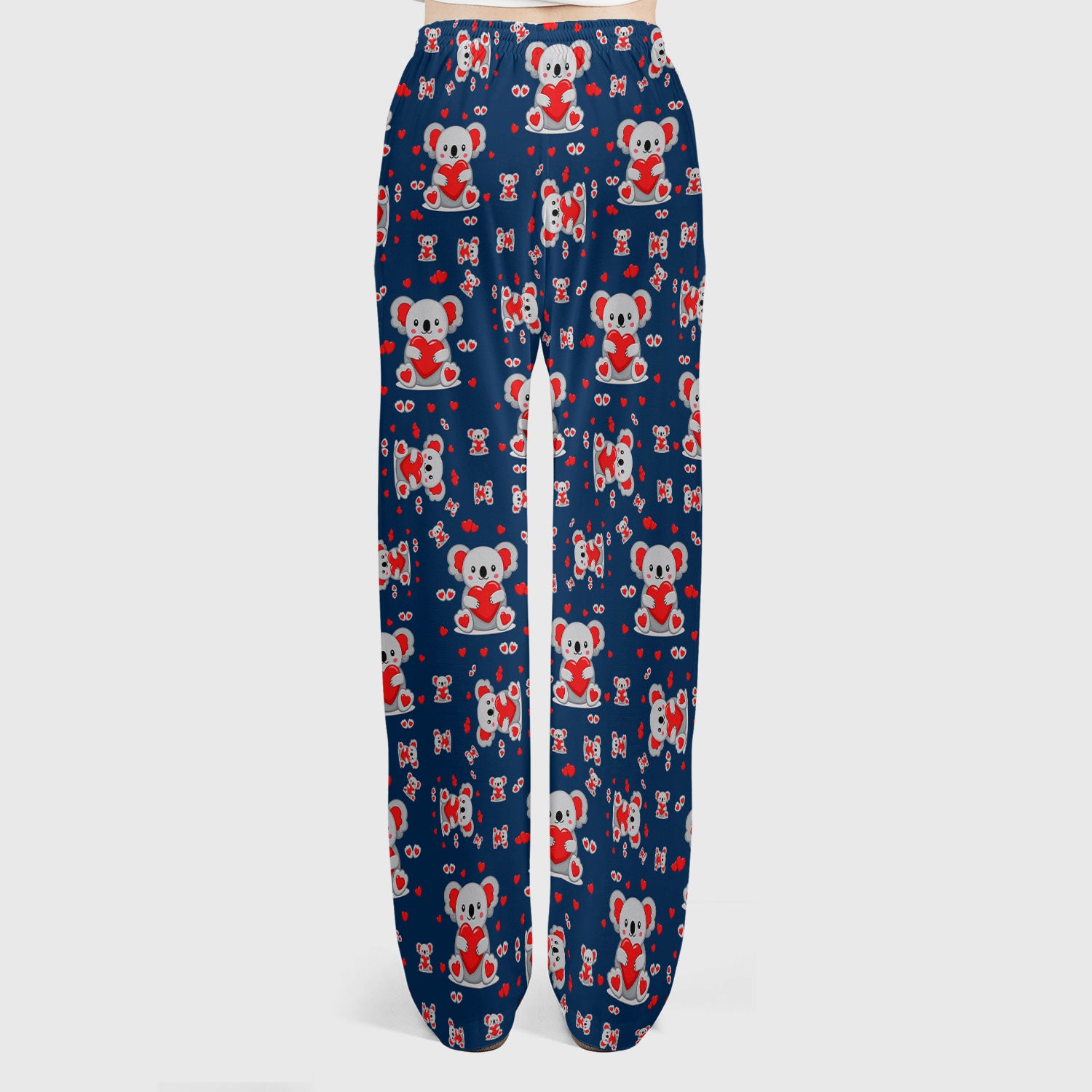 Valentine Cute Koala Heart Pattern Medical Outfit, Women's Scrub Sets