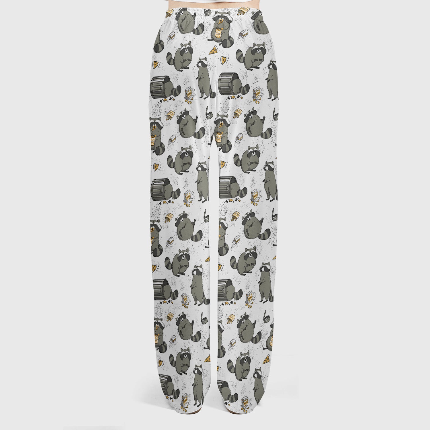 Raccoon Snack And Trash Can Pattern Scrub Set, Breathable Med Uniform