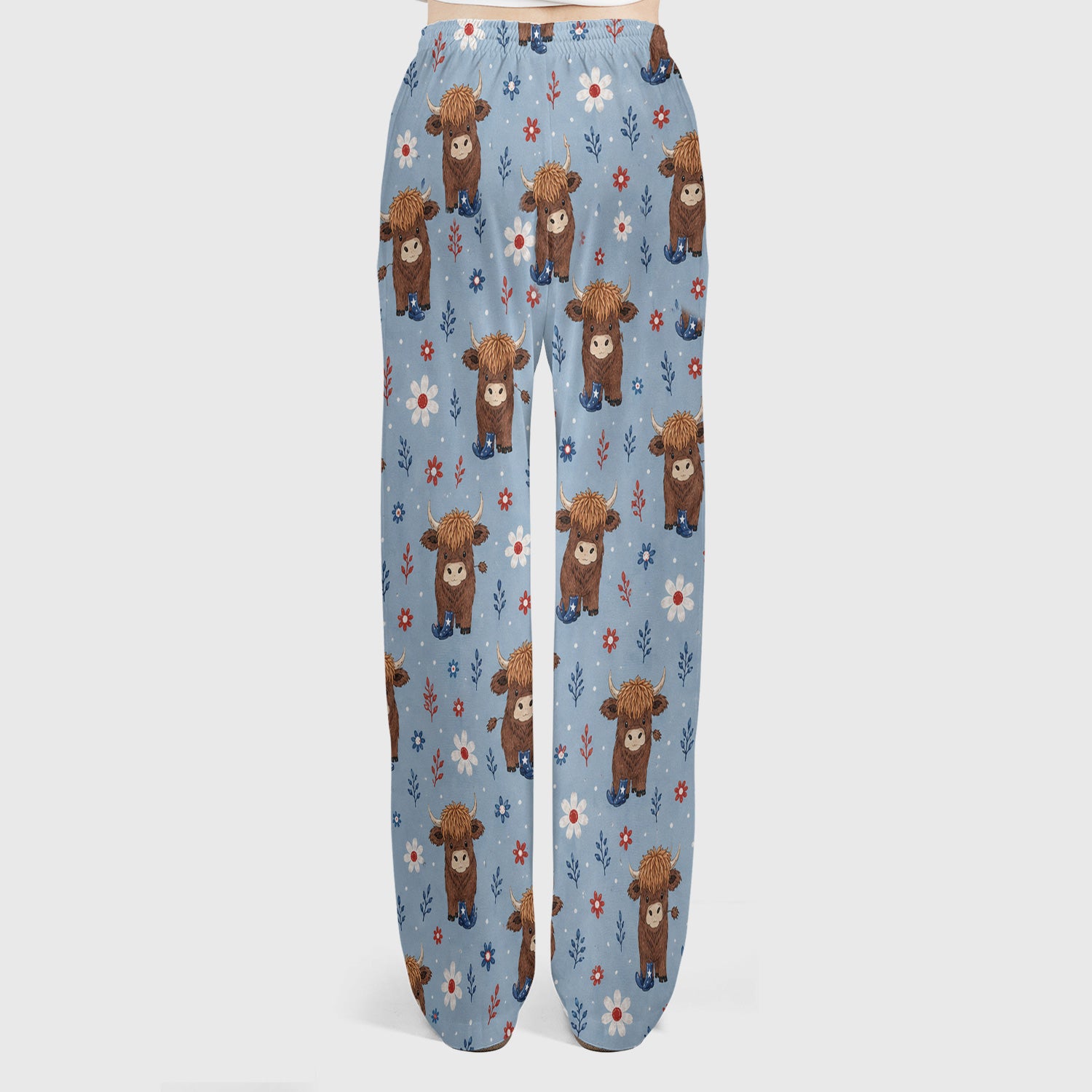 Floral Cowboy Boots Pattern Scrub Set, Scrub Pants and V Neck Top