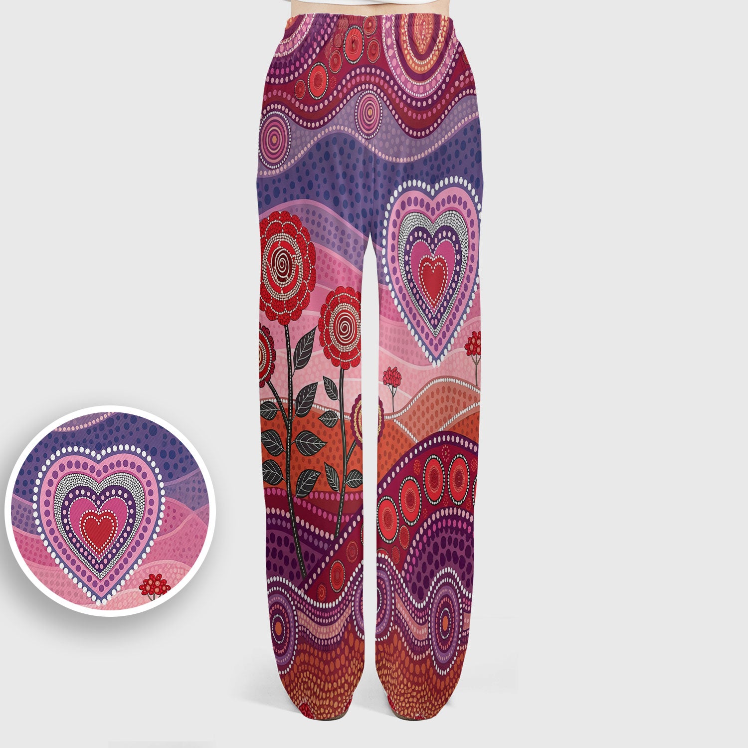 Boho Dot Art Valentine Scrub Set, Artistic Heart Pattern Nurse Shirt, Comfortable Scrubs For Nursing