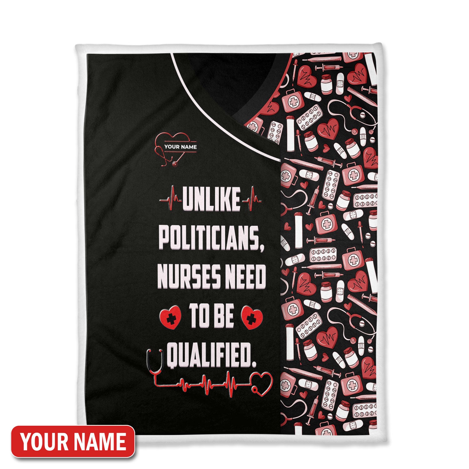 Personalized Funny Nurse Graphic Blanket, Custom Name Need To Be Qualified Nurse Blanket, Blankets For Nursing