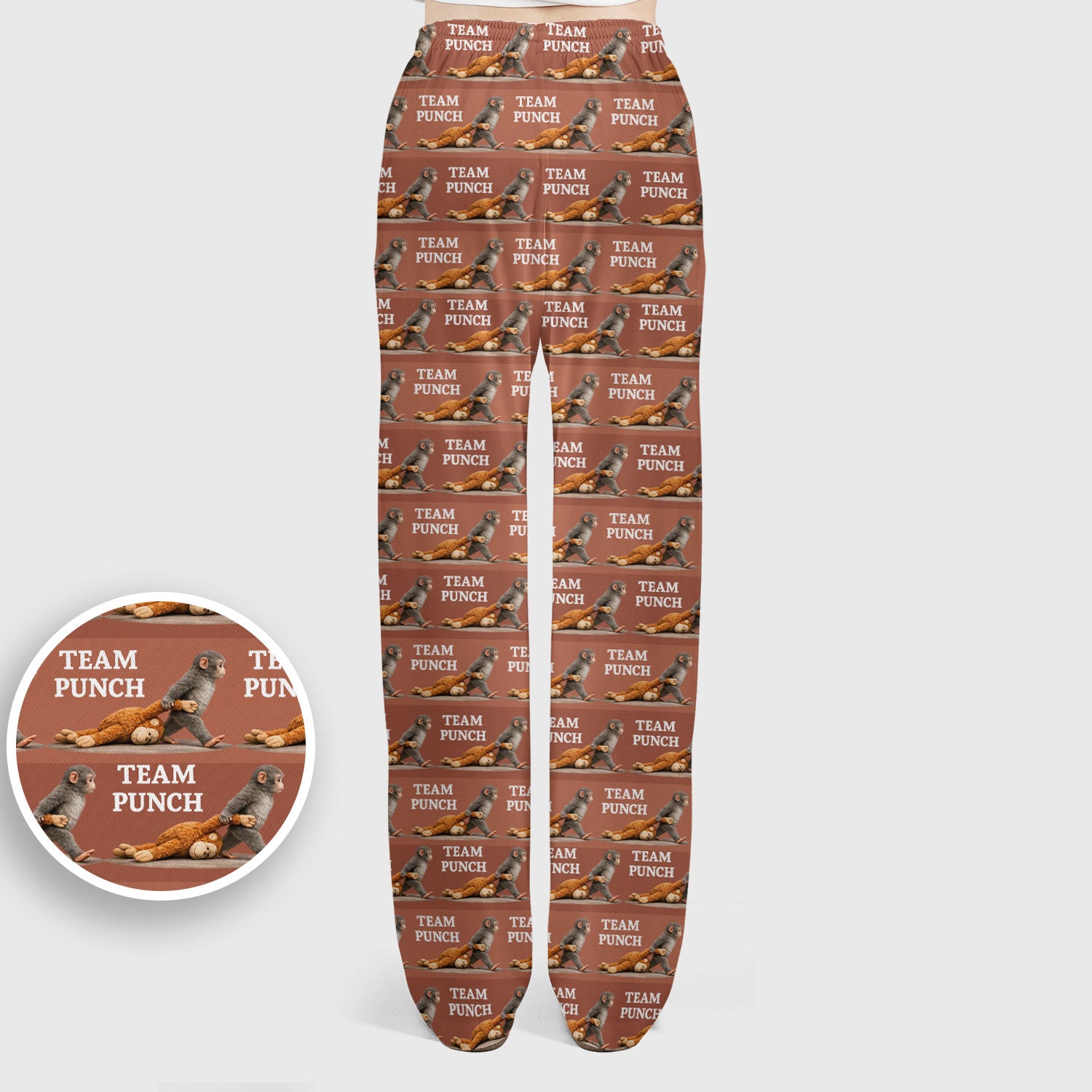 Team Punch Playful Monkey Graphic Pattern Scrubs Sets, Breathable Med Uniform