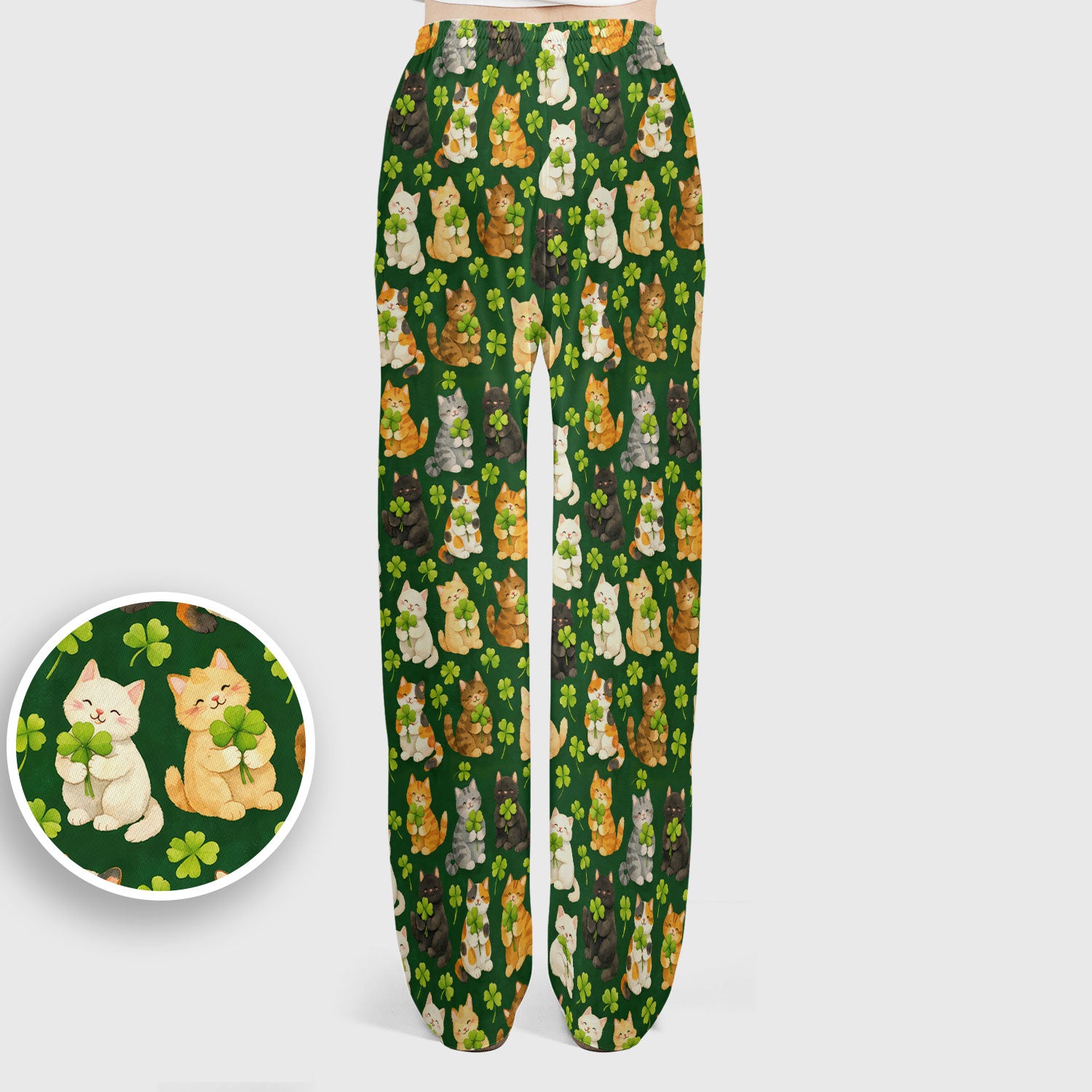 Funny St. Patrick’s Black Cat Nurse Scrub Set, Comfortable Uniform Scrubs For Nursing