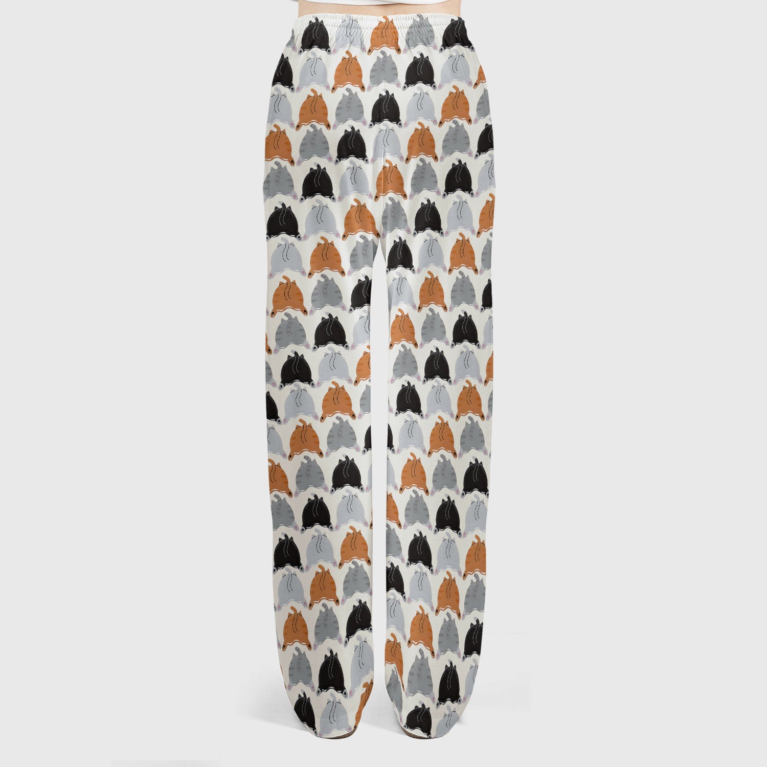 Playful Multicolor Cat Print Scrub Set, Breathable Med Uniform