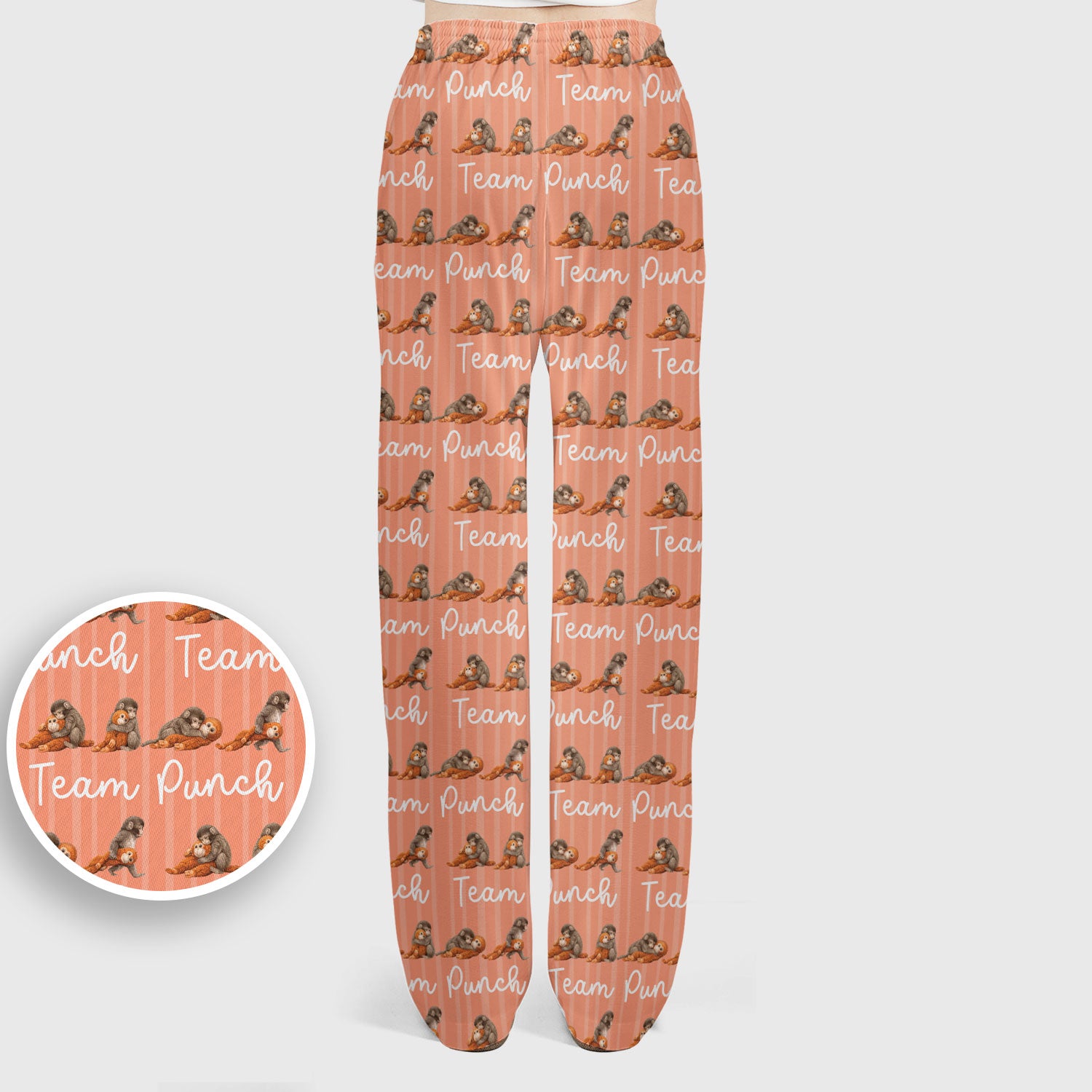 Funny Monkey Team Punch Scrub Set, Scrub Pants and V Neck Top
