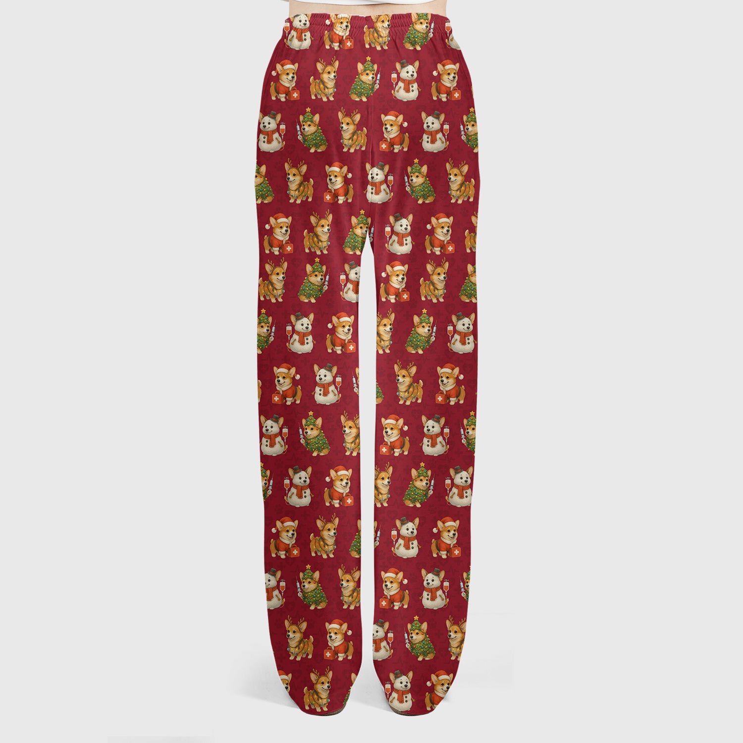 Corgi Christmas Scrubs Set - Adorable Festive Scrub Top & Pants - Fun Holiday Corgi Scrubs Perfect for Nurse Gift Season