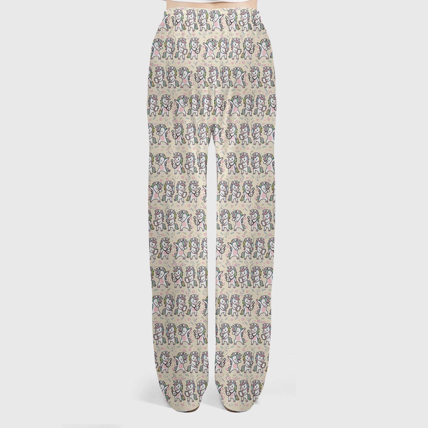 Cute Unicorn Nurse Scrub Set, Playful Medical Cartoon Nursing Shirt, Breathable Fabrics Nurse Uniform