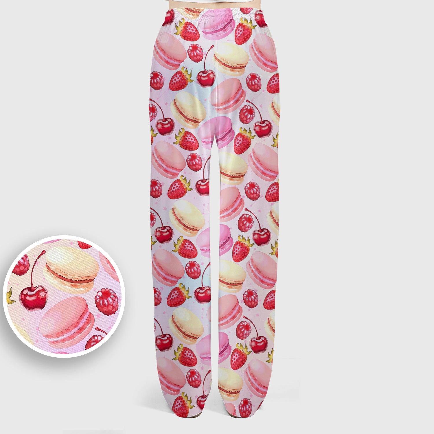 Sweet Dessert Pattern Scrub Set, Scrub Pants and V Neck Top