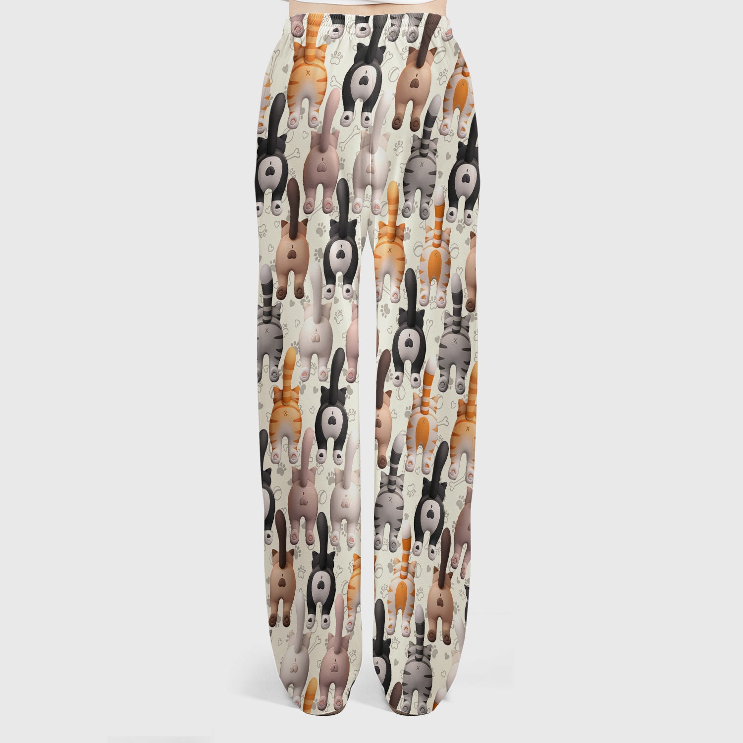 Funny Cat Butt Paw Print Pattern Scrub Set, Nurse Uniform Scrubs Set