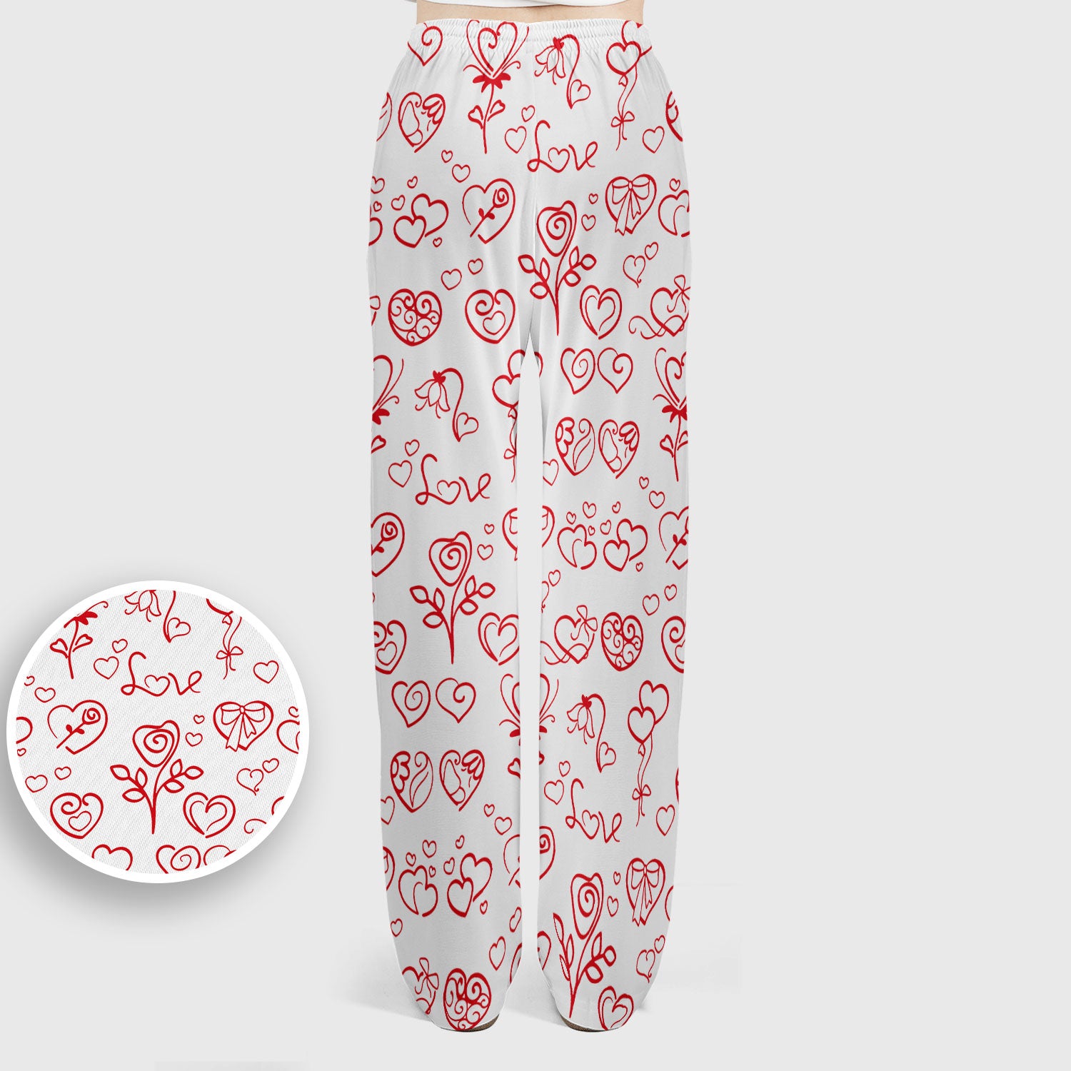 Cute Valentine Heart Scrub Set, Artistic Heart Pink Love Line Art Pattern Nurse Shirt, Comfortable Scrubs For Nursing