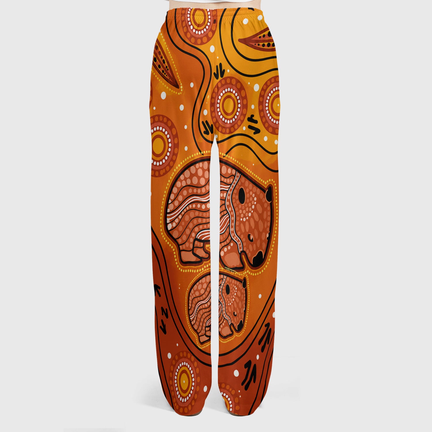 Australian Aboriginal Wombat Family Art Pattern Scrub Set, Scrub Pants and V Neck Top