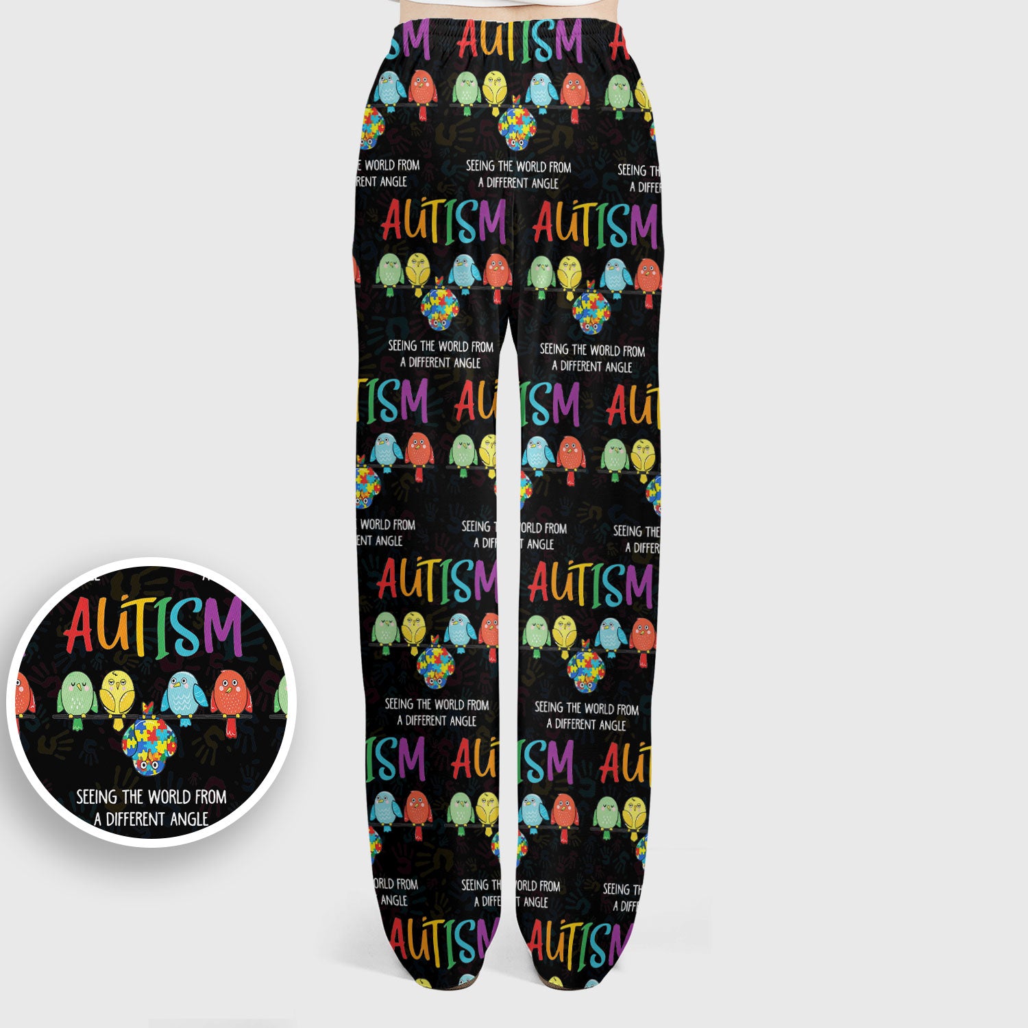 Autism Seeing The World From A Different Angle Birds Scrub Set, Breathable Med Uniform