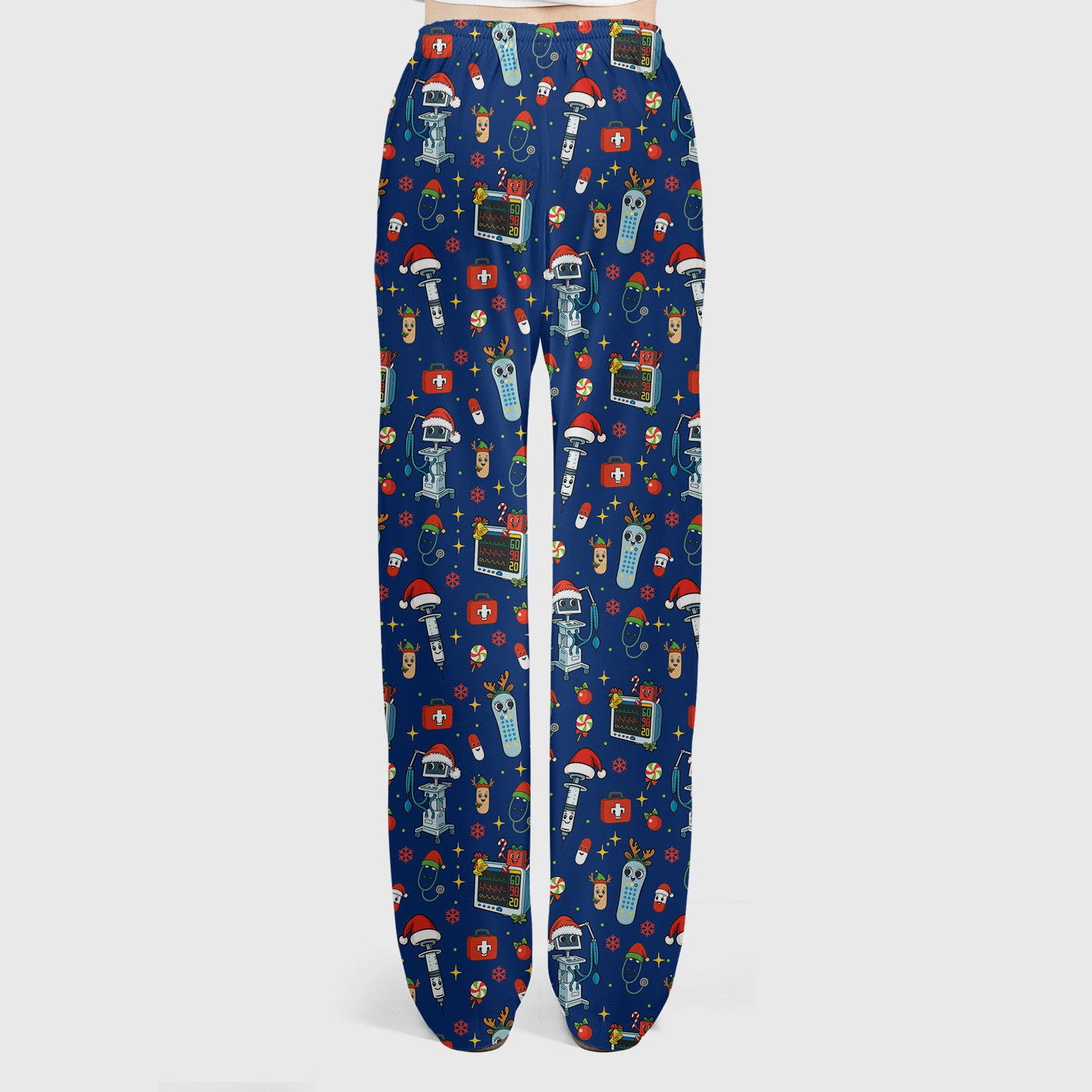 Christmas Nurse Scrub Set - Funny Robot and Reindeer Pattern Medical Scrubs - Cute Holiday Matching Set for Women Nurses