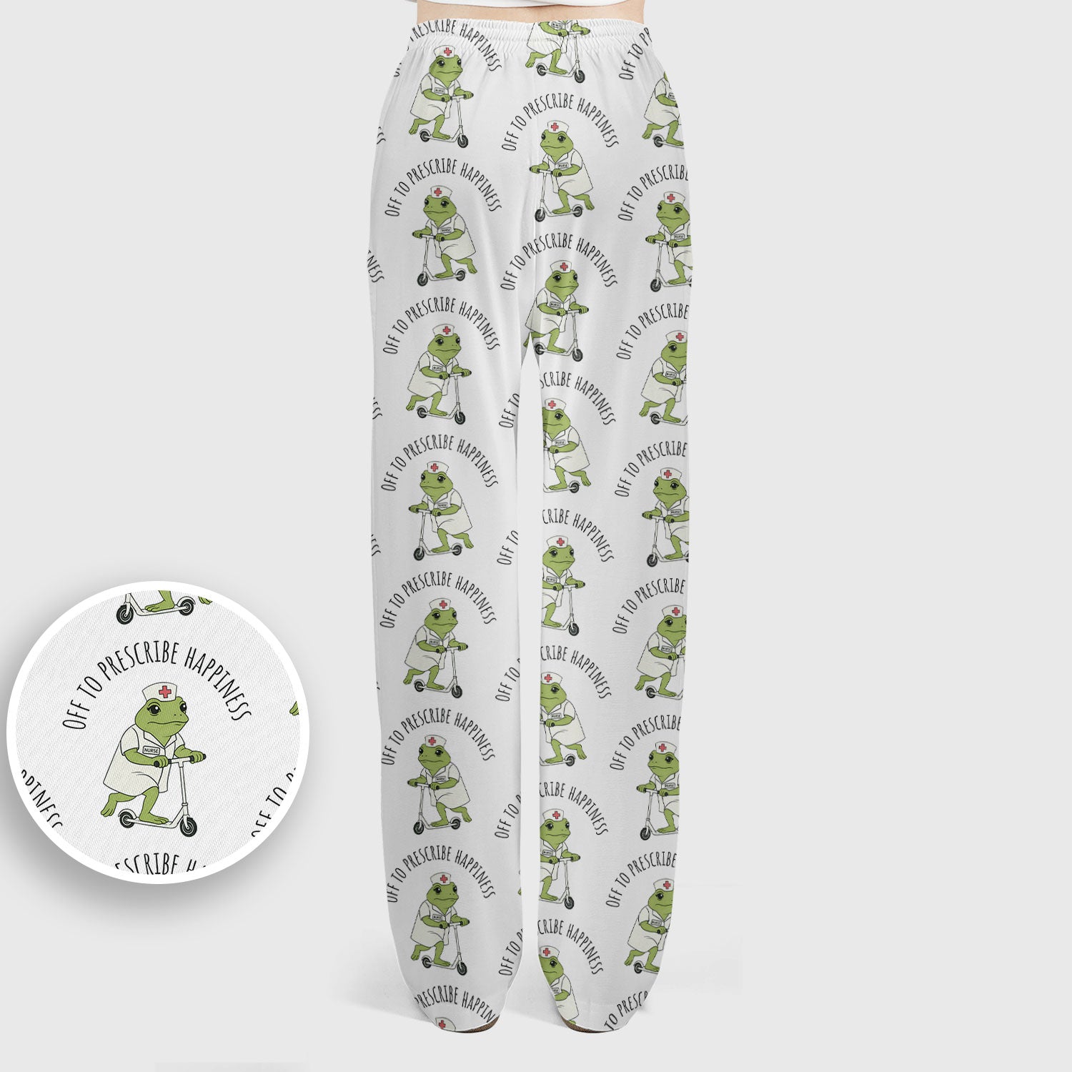 Cute Frog Nurse Off To Prescribe Happiness Scrub Set, Breathable Med Uniform