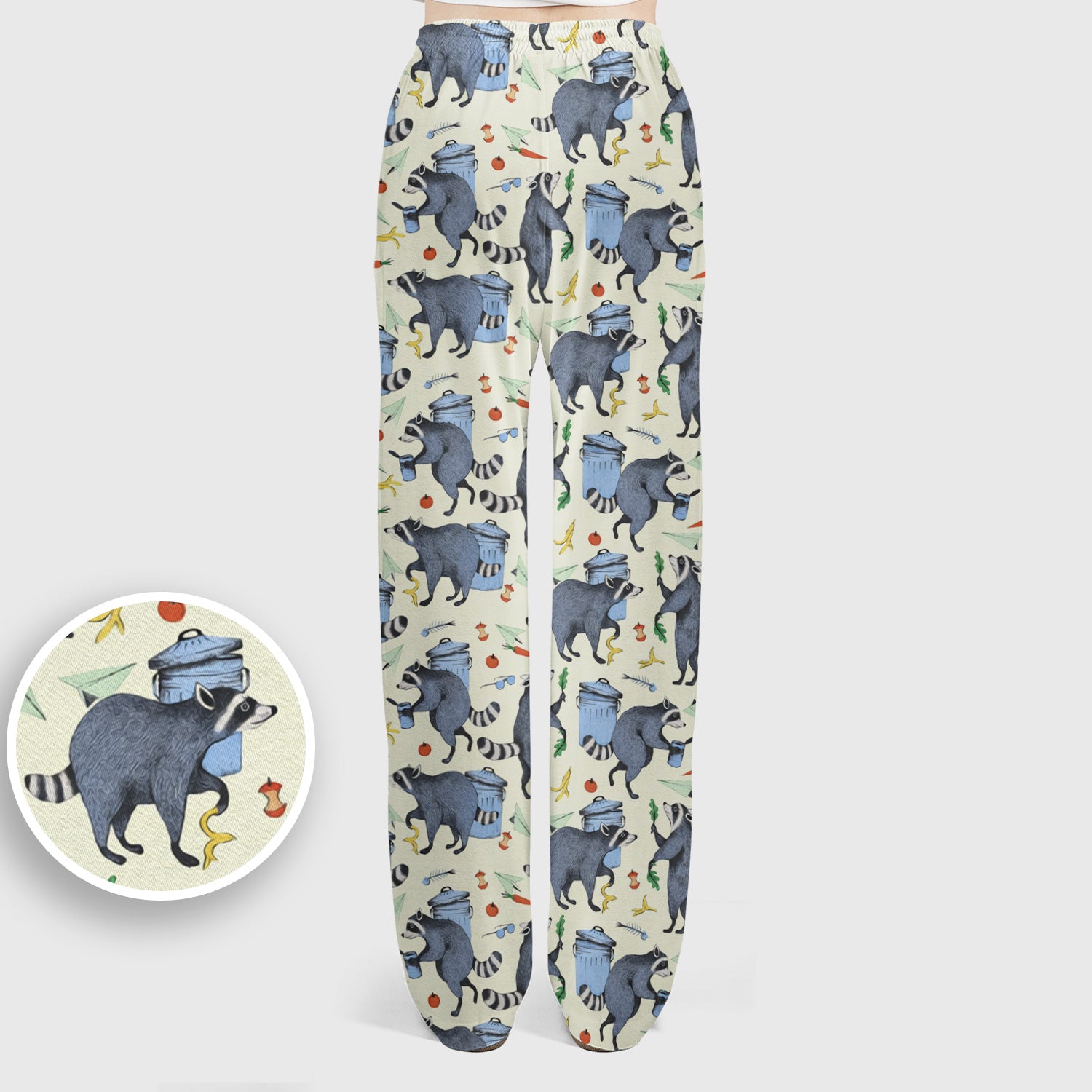 Funny Nurse Raccoon Eating Trash Banana Scrub Set, Scrub Pants and V Neck Top