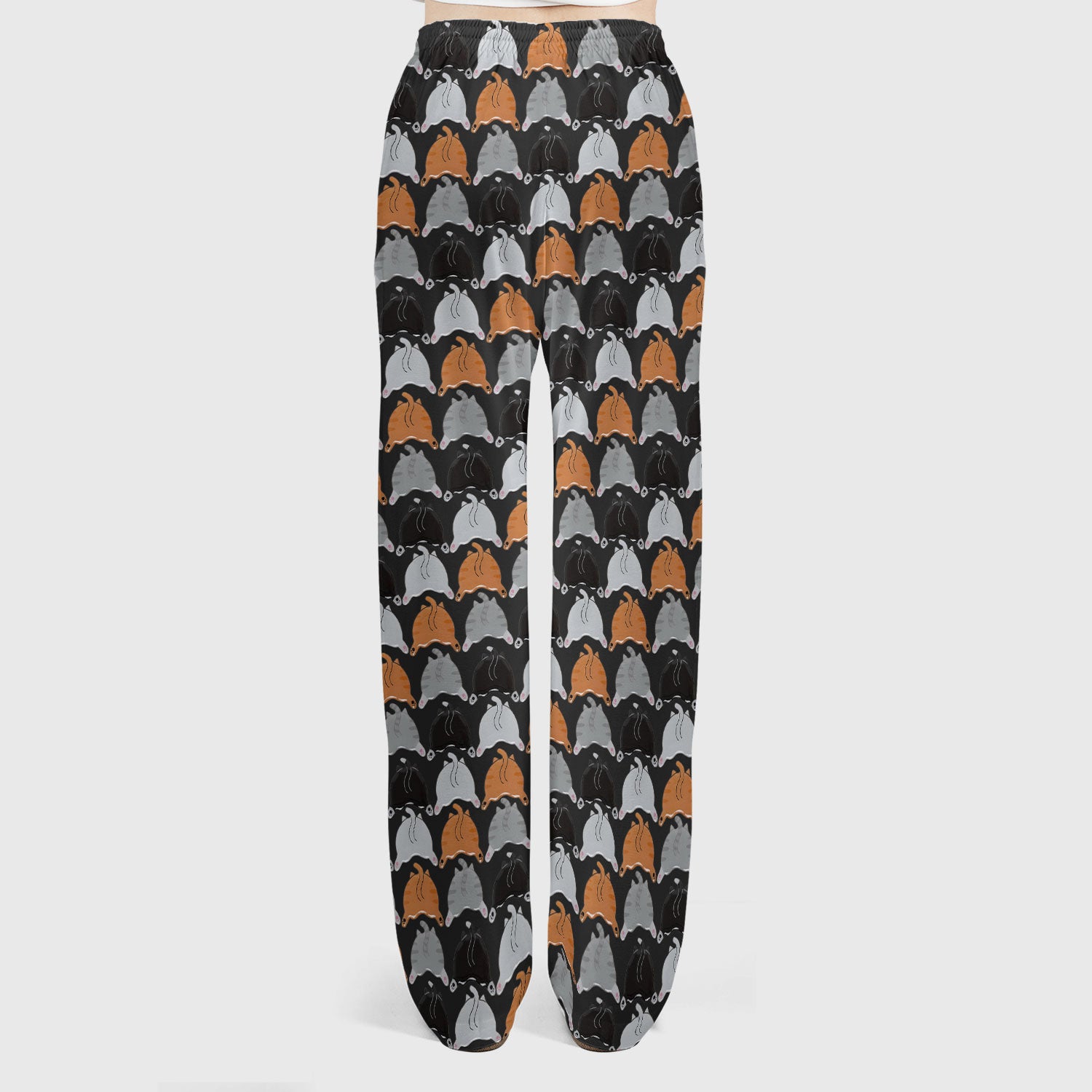 Playful Multicolor Cat Print Scrub Set, Breathable Med Uniform
