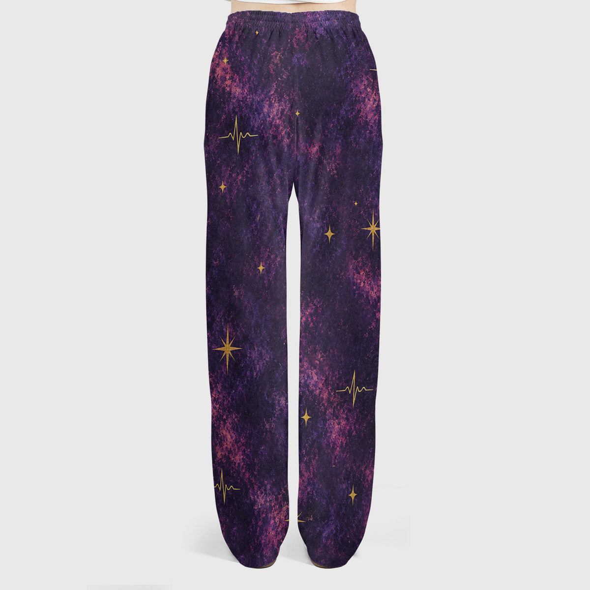 Celestial Nurse Black Cat Crescent Moon Scrub Set, Scrub Pants and V Neck Top
