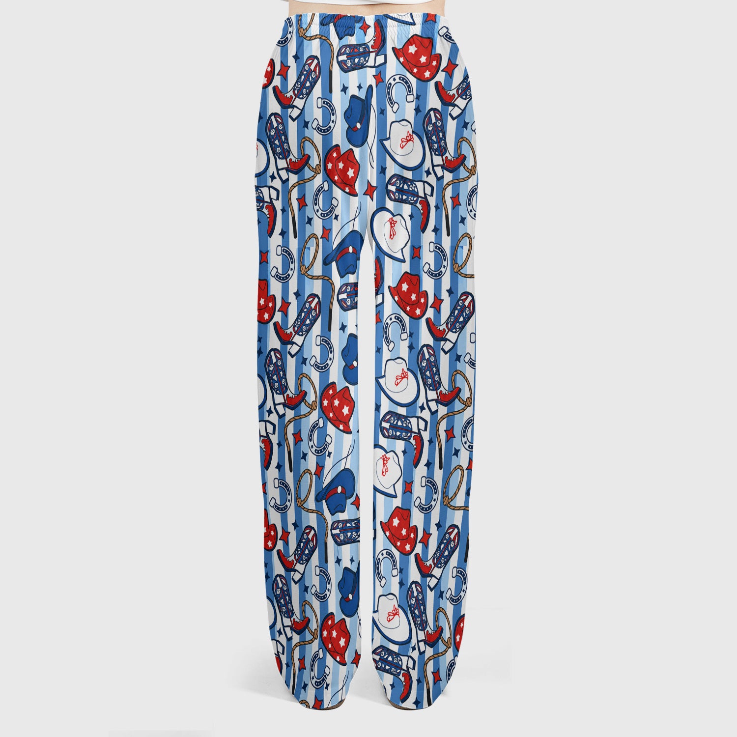 Western Cowboy Boots And Hats Print Scrub Set, Scrub Pants and V Neck Top