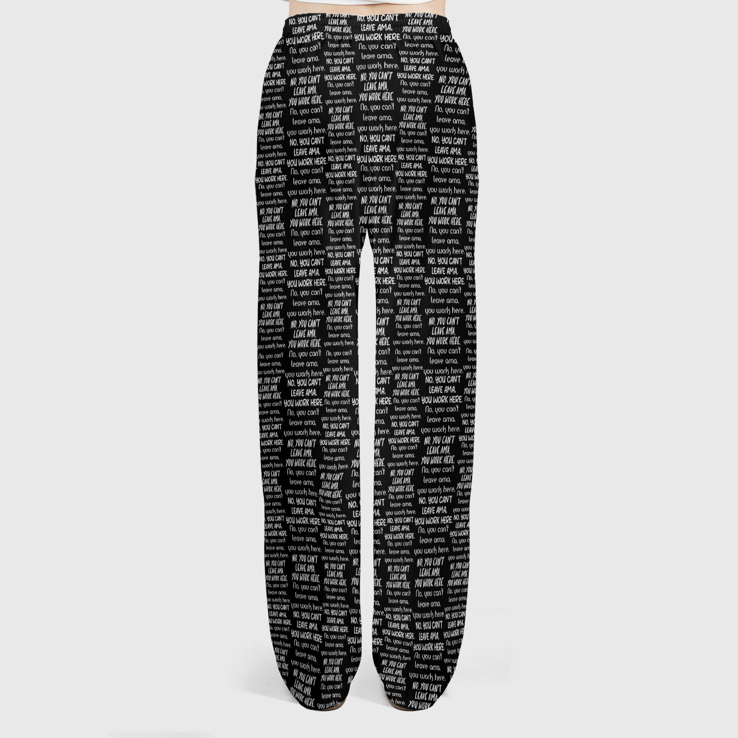 Funny Repeating Nurse Work Quote Text Pattern Scrub Set, Scrub Pants and V Neck Top