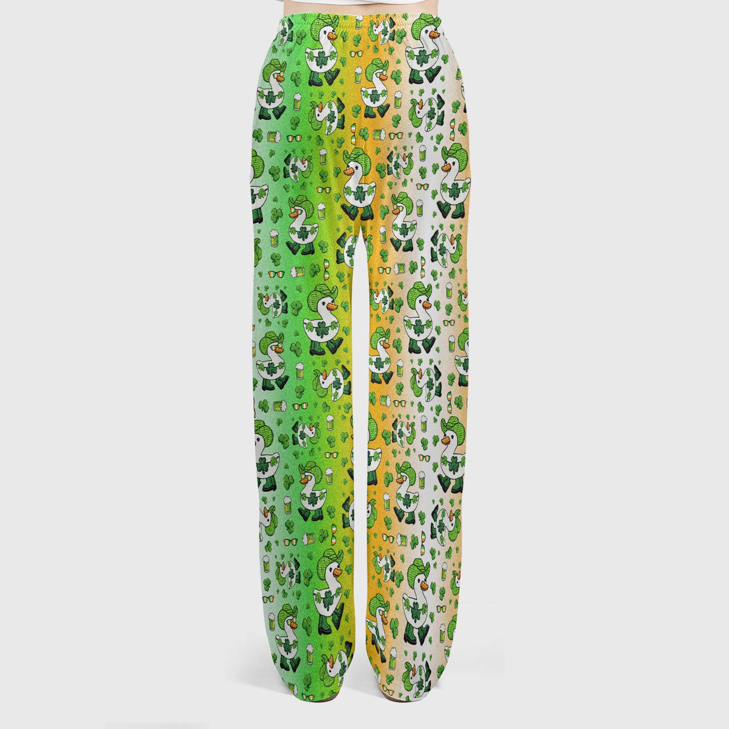 St. Patrick Goose Shamrock Medical Pattern Scrub Set, Breathable Med Uniform