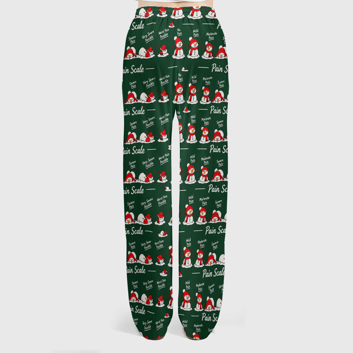 Funny Christmas Snowman Pain Scale Scrub Set, Scrub Pants and V Neck Top