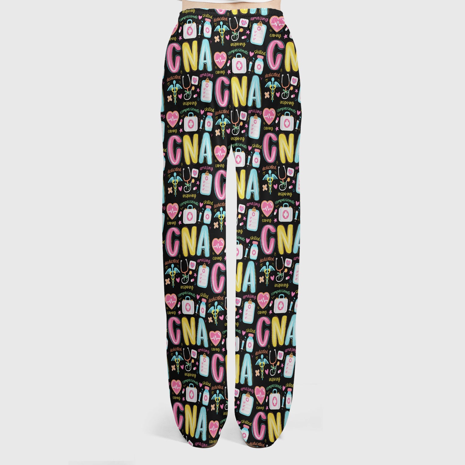 CNA Nurse Appreciation Pattern Scrub Set, Breathable Med Uniform