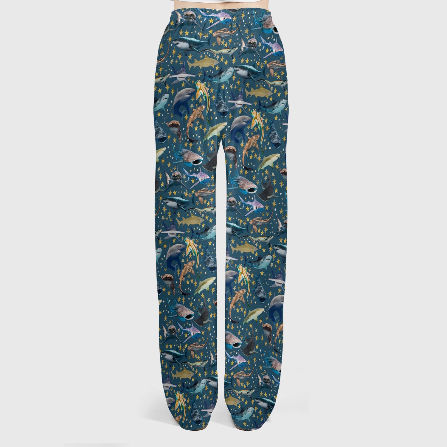 Colorful Shark Ocean Pattern Scrub Set, Women's Scrub Sets