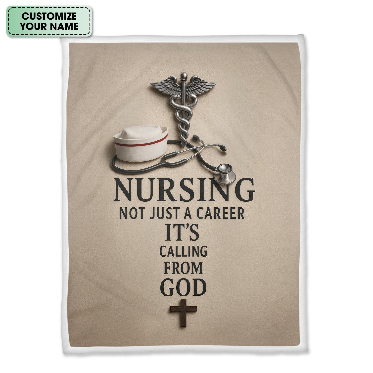Christian Nurse Blanket - Faith-Based Throw Blanket for RN CNA LPN - Nursing Is a Calling from God Gift Idea