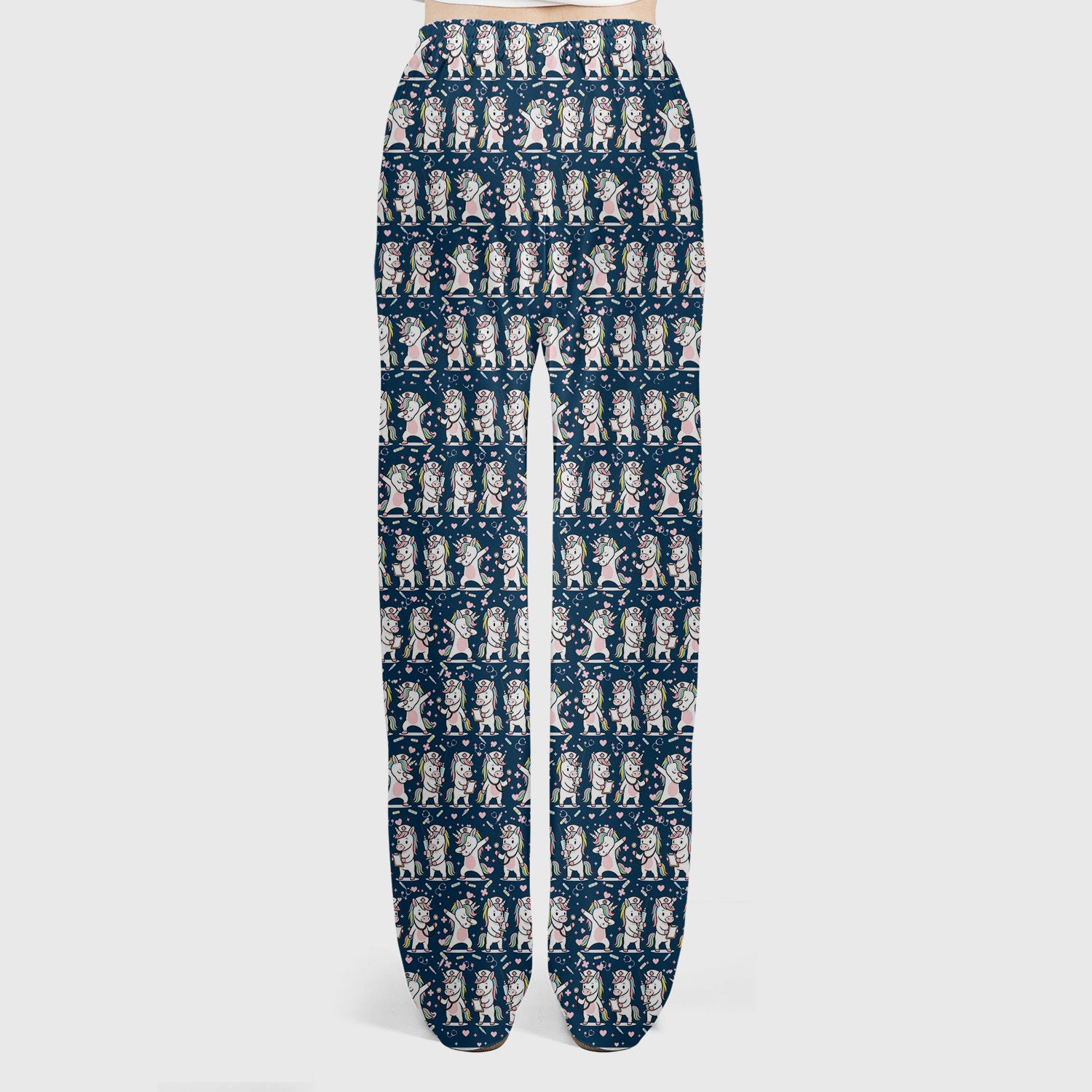 Cute Unicorn Nurse Scrub Set, Playful Medical Cartoon Nursing Shirt, Breathable Fabrics Nurse Uniform