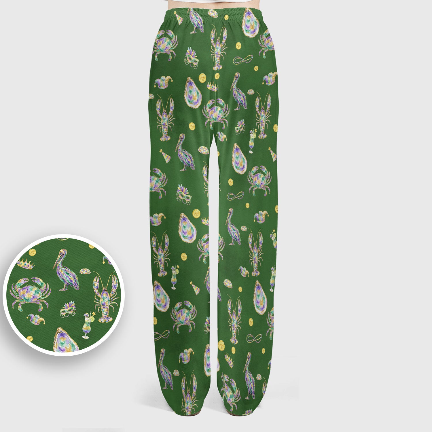 Mardi Gras Seafood Nurse Scrub Set, Comfortable Uniform Scrubs For Nursing