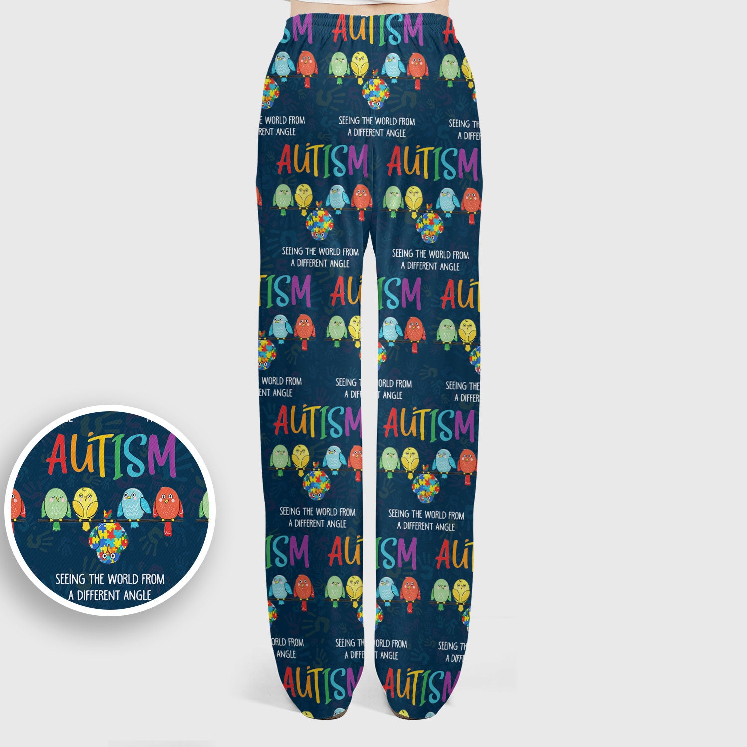 Autism Seeing The World From A Different Angle Birds Scrub Set, Breathable Med Uniform