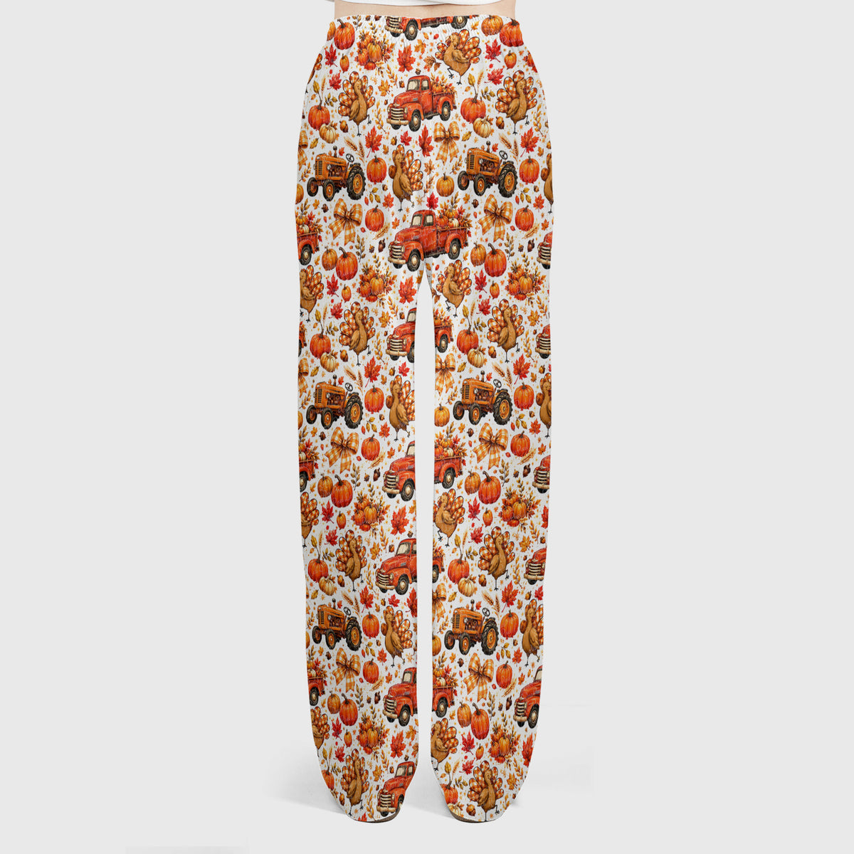 Thanksgiving Turkey And Vintage Truck Scrub Set, Scrub Pants and V Neck Top