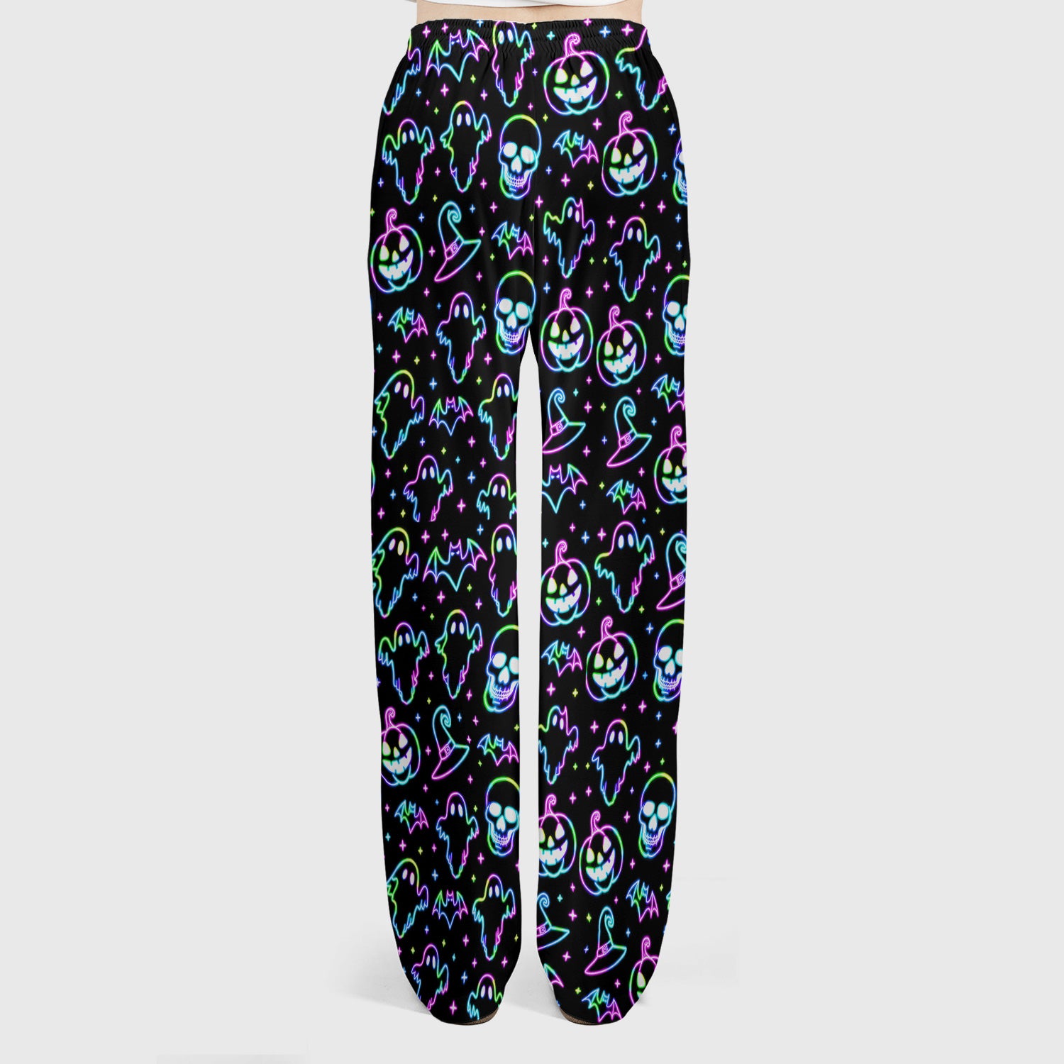 Pumpkin Skull Spooky Print Scrub Set, Scrub Pants and V Neck Top