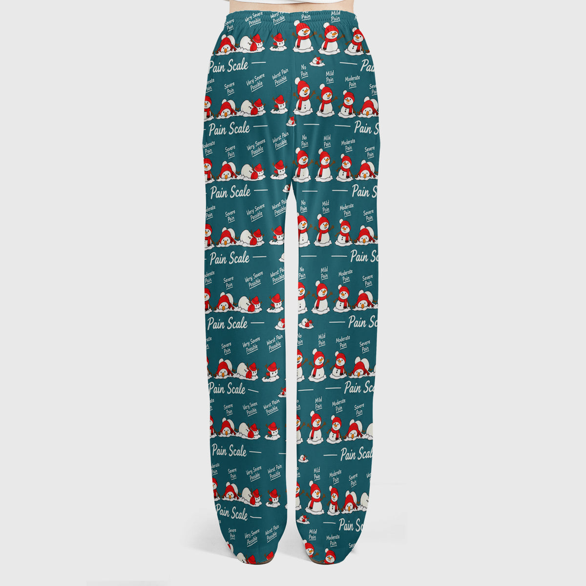 Funny Christmas Snowman Pain Scale Scrub Set, Scrub Pants and V Neck Top