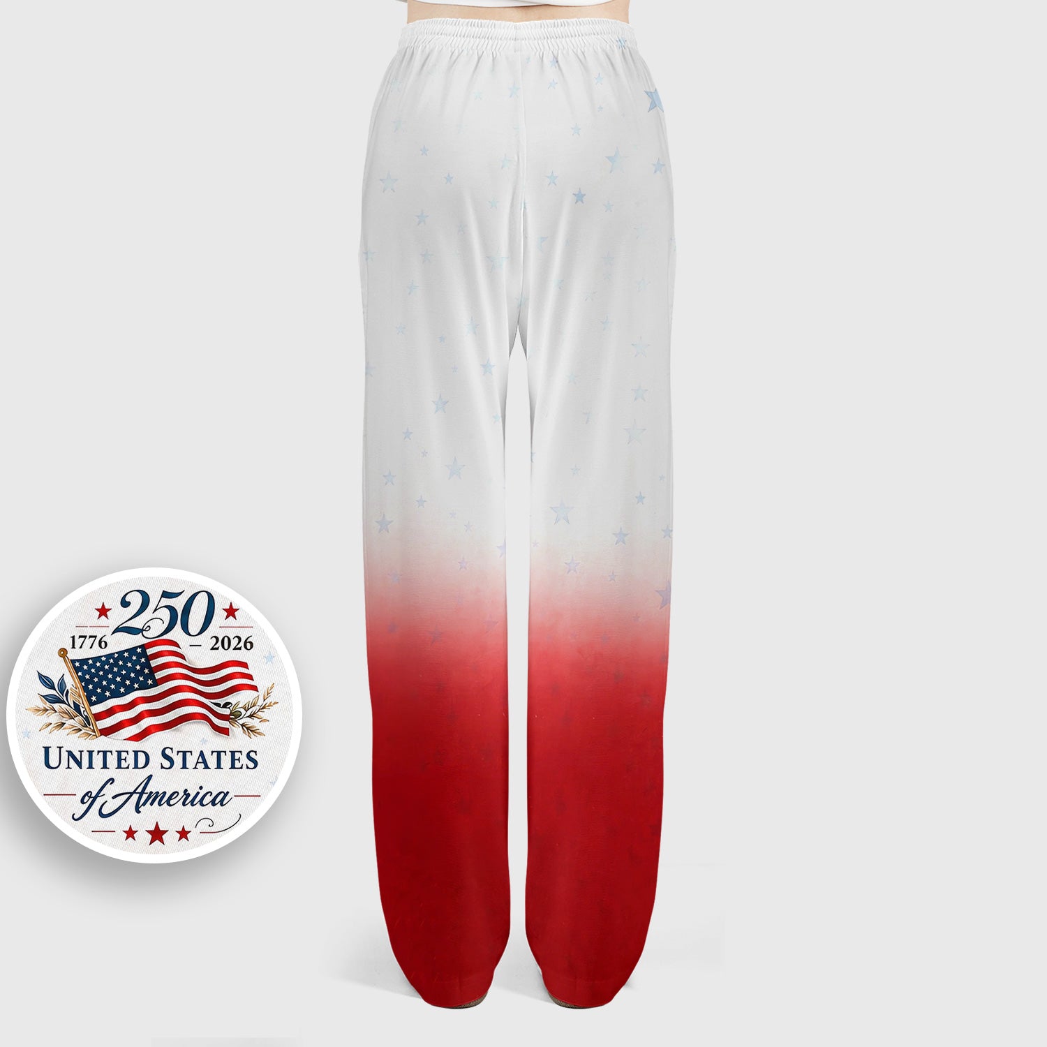 Patriotic 250th Flag Floral Pattern Scrub Set, Scrub Pants and V Neck Top