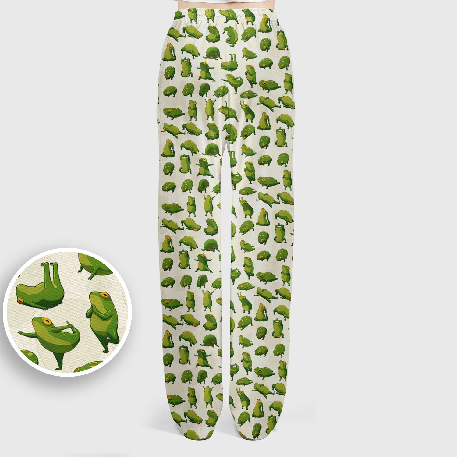 Cute Frog Cartoon Pattern Scrub Set, Breathable Med Uniform