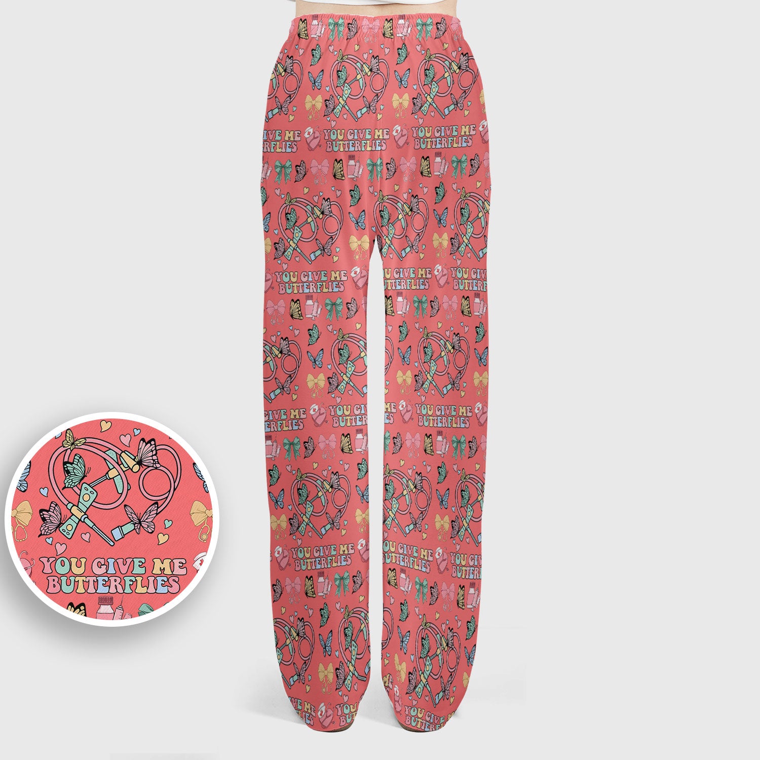 Butterfly Heart Valentine Medical Pattern Scrub, Women's Scrub Sets
