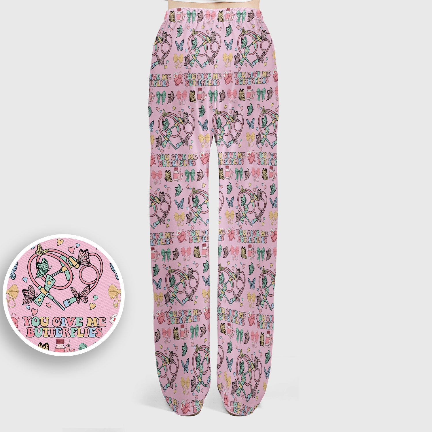 Butterfly Heart Valentine Medical Pattern Scrub, Women's Scrub Sets