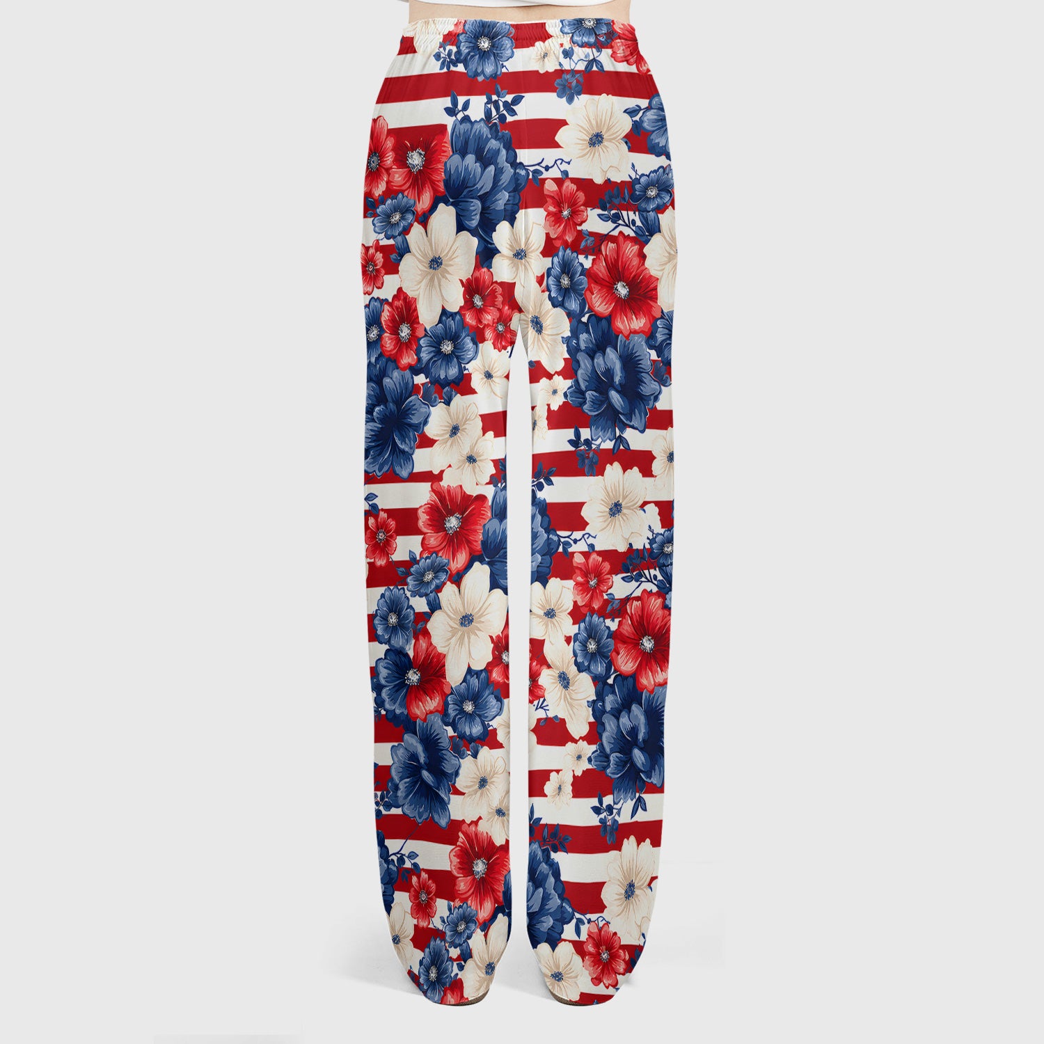 Patriotic Floral Nurse for RN & CNA, American Flag Healthcare Workers Medical Uniform Scrub Set, Scrub Pants and V Neck Top