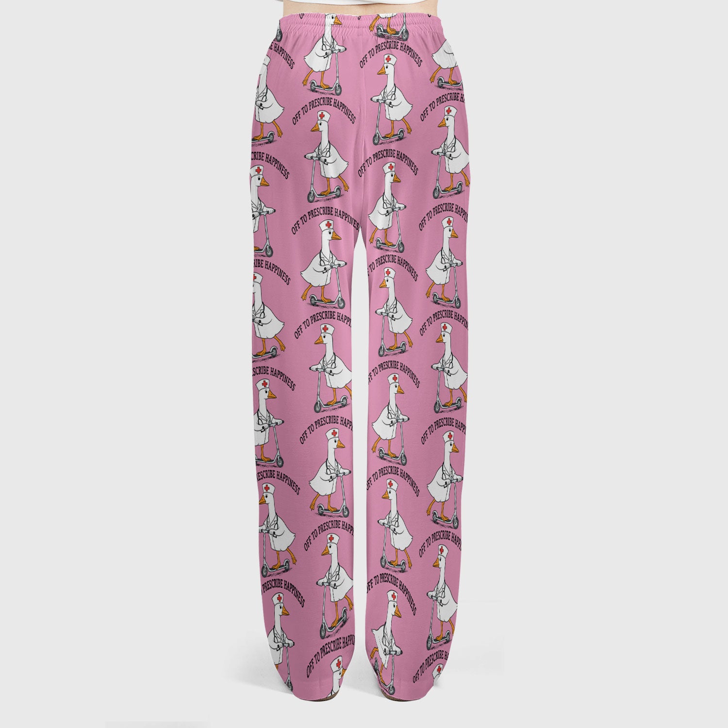 Nurse Goose Scooter Print Scrub Set, Breathable Med Uniform