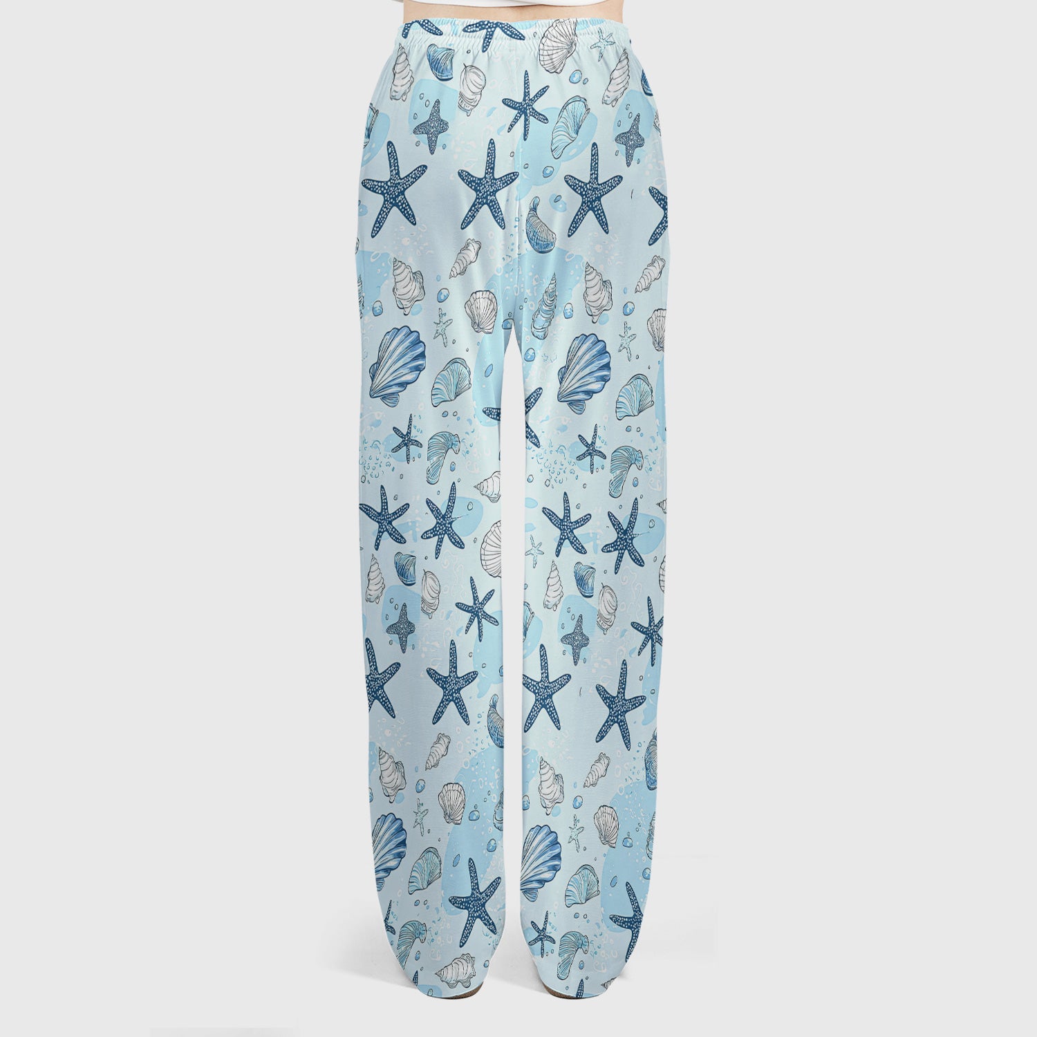 Ocean Shell And Starfish Print Scrub Set, Women's Scrub Sets